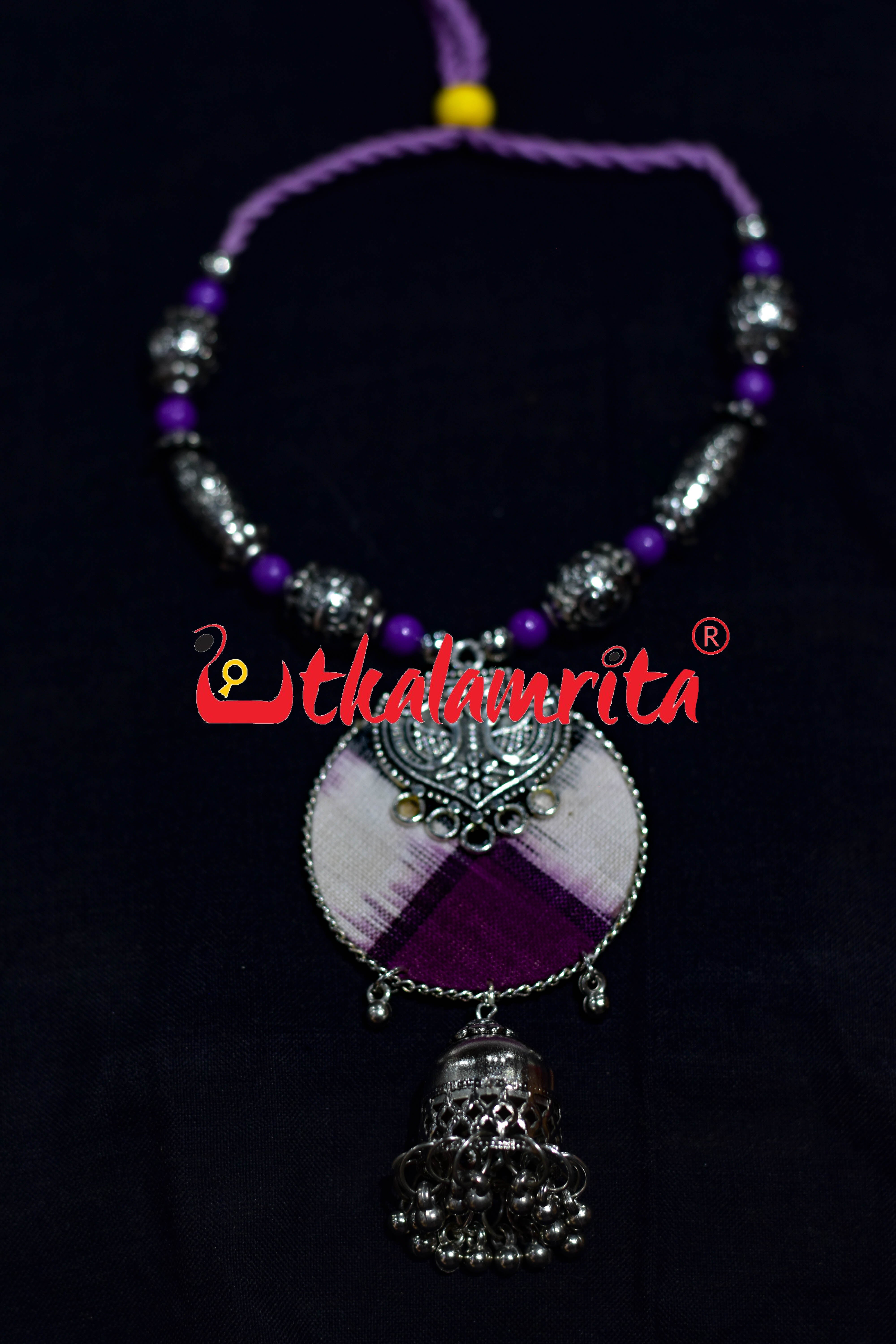 Purple Pasapali Golden Single Necklace Set