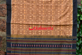 Hathi Design Light Brown Sambalpuri Cotton Saree