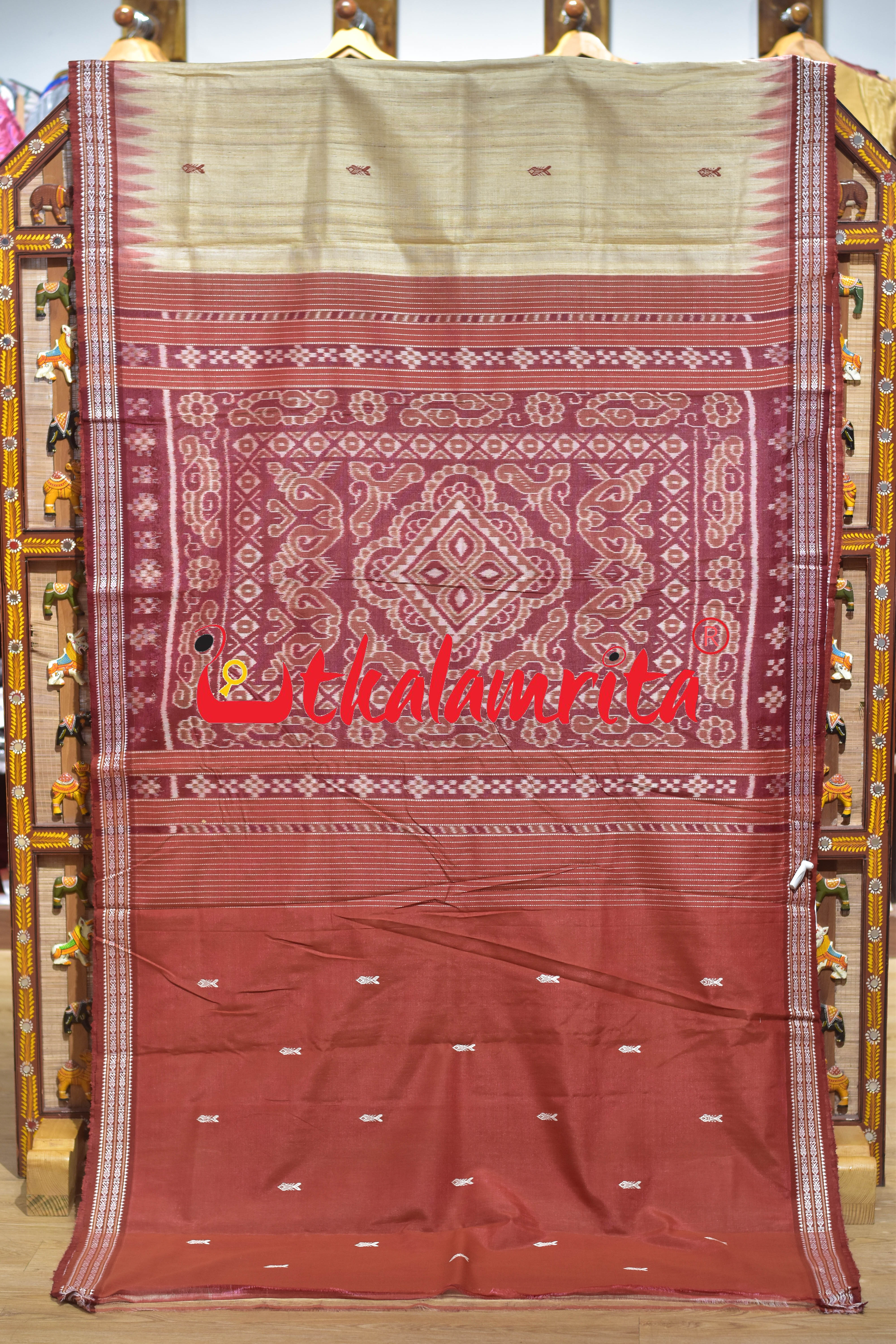 Natural Body Rust Doby Gopalpur Tussar Silk Saree