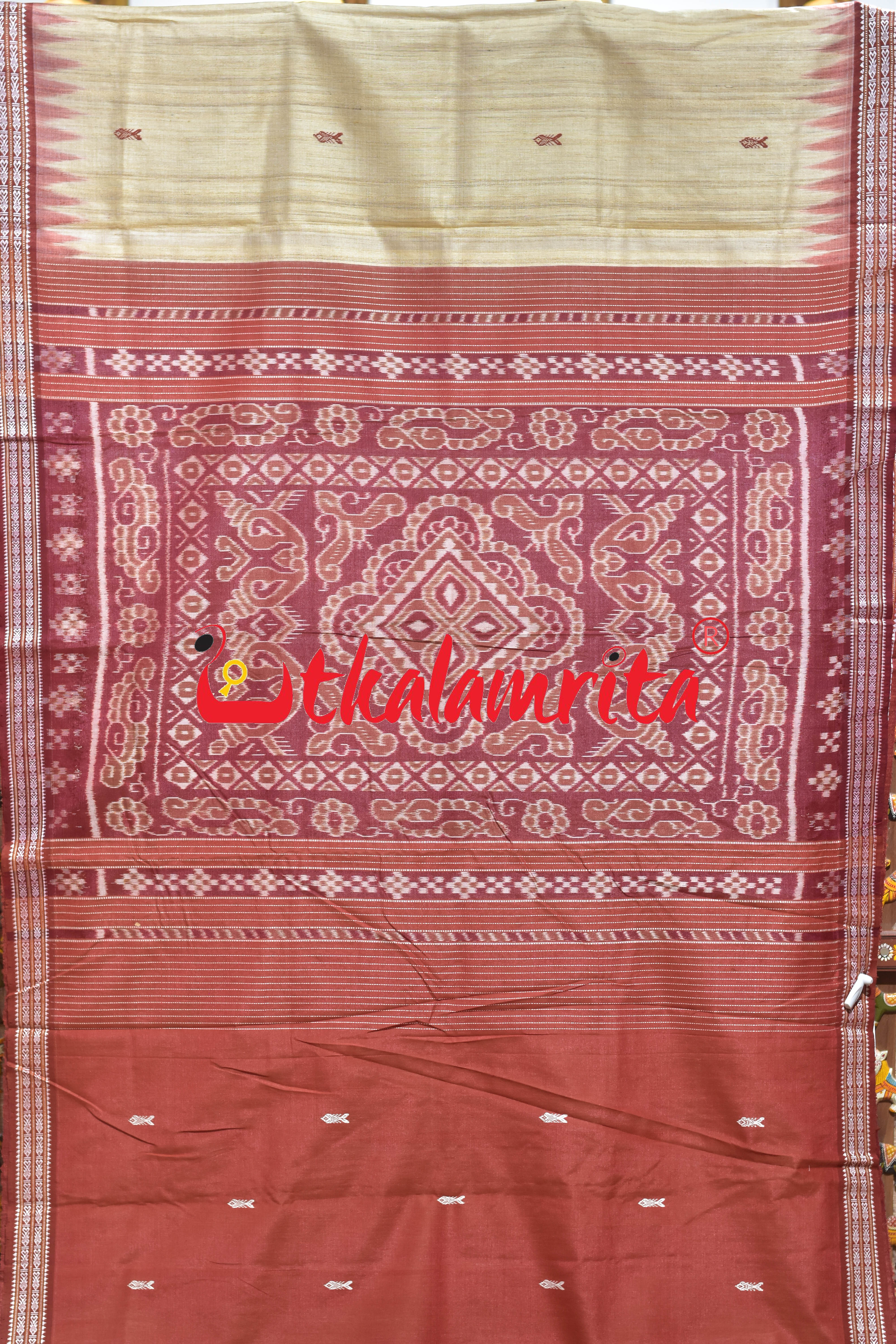 Natural Body Rust Doby Gopalpur Tussar Silk Saree