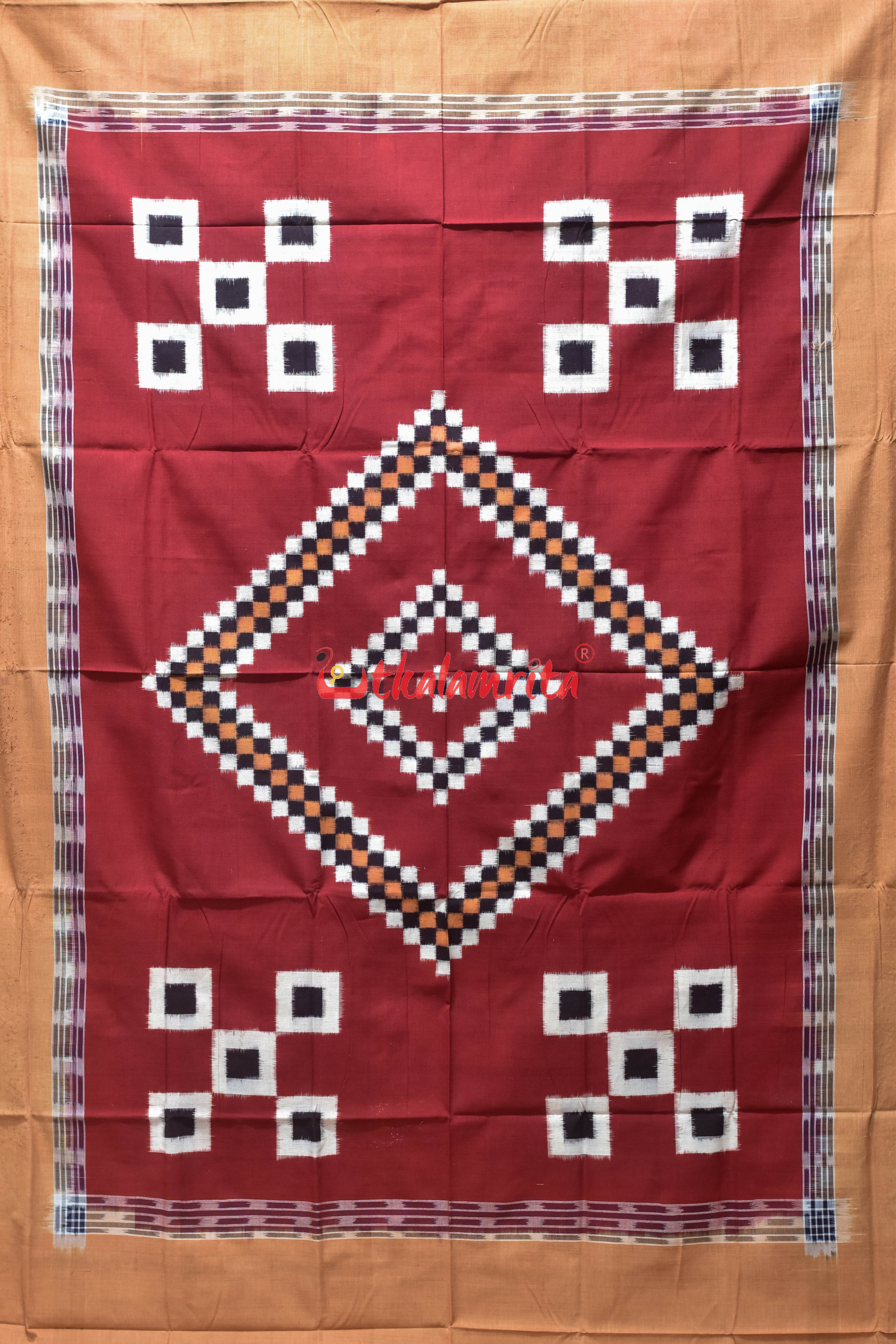 Maroon Cream Line Pasapali Cotton (Single Bedsheet)