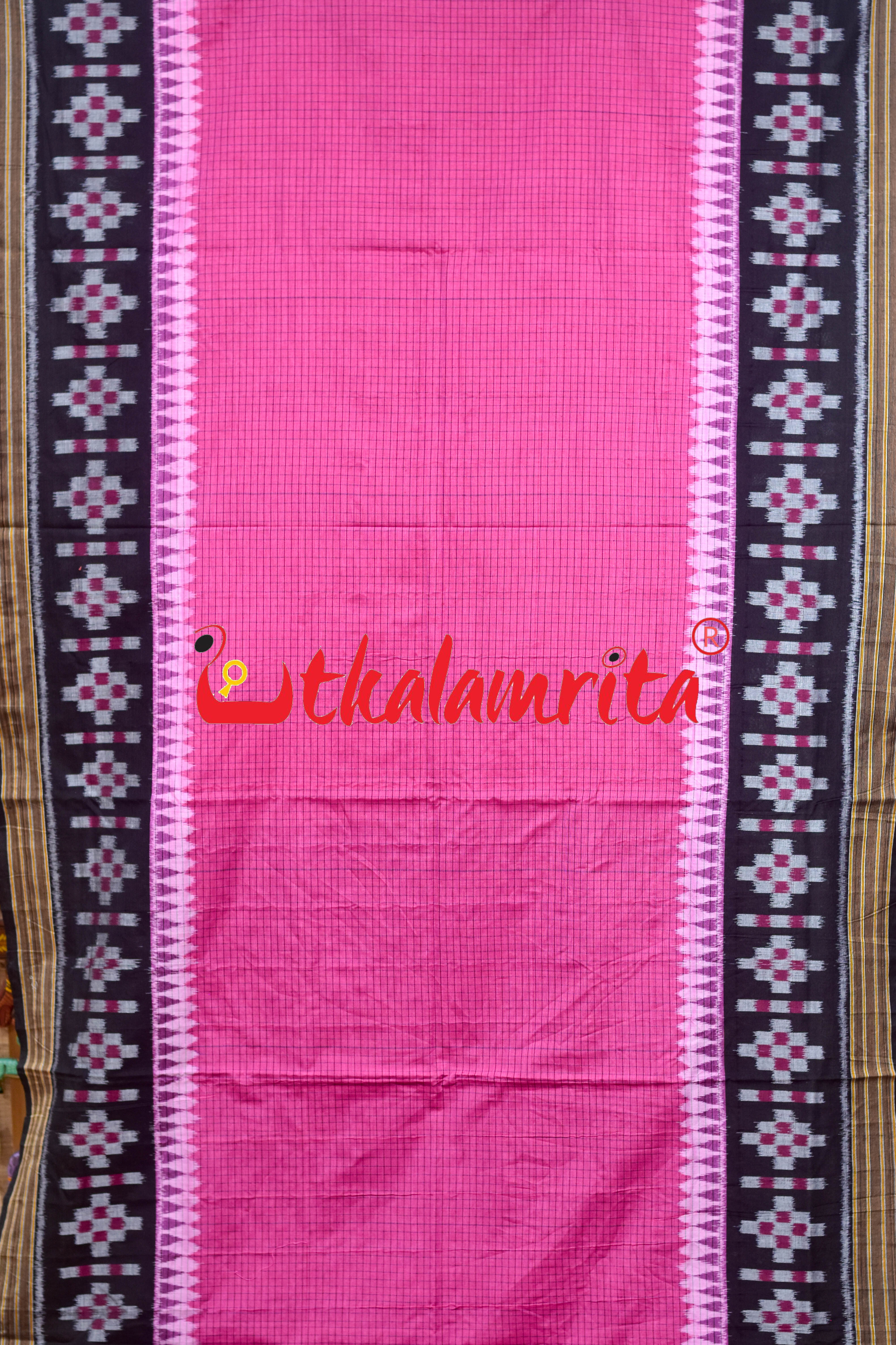 Pink Sachipar Pasapali Scot Khandua Cotton Saree
