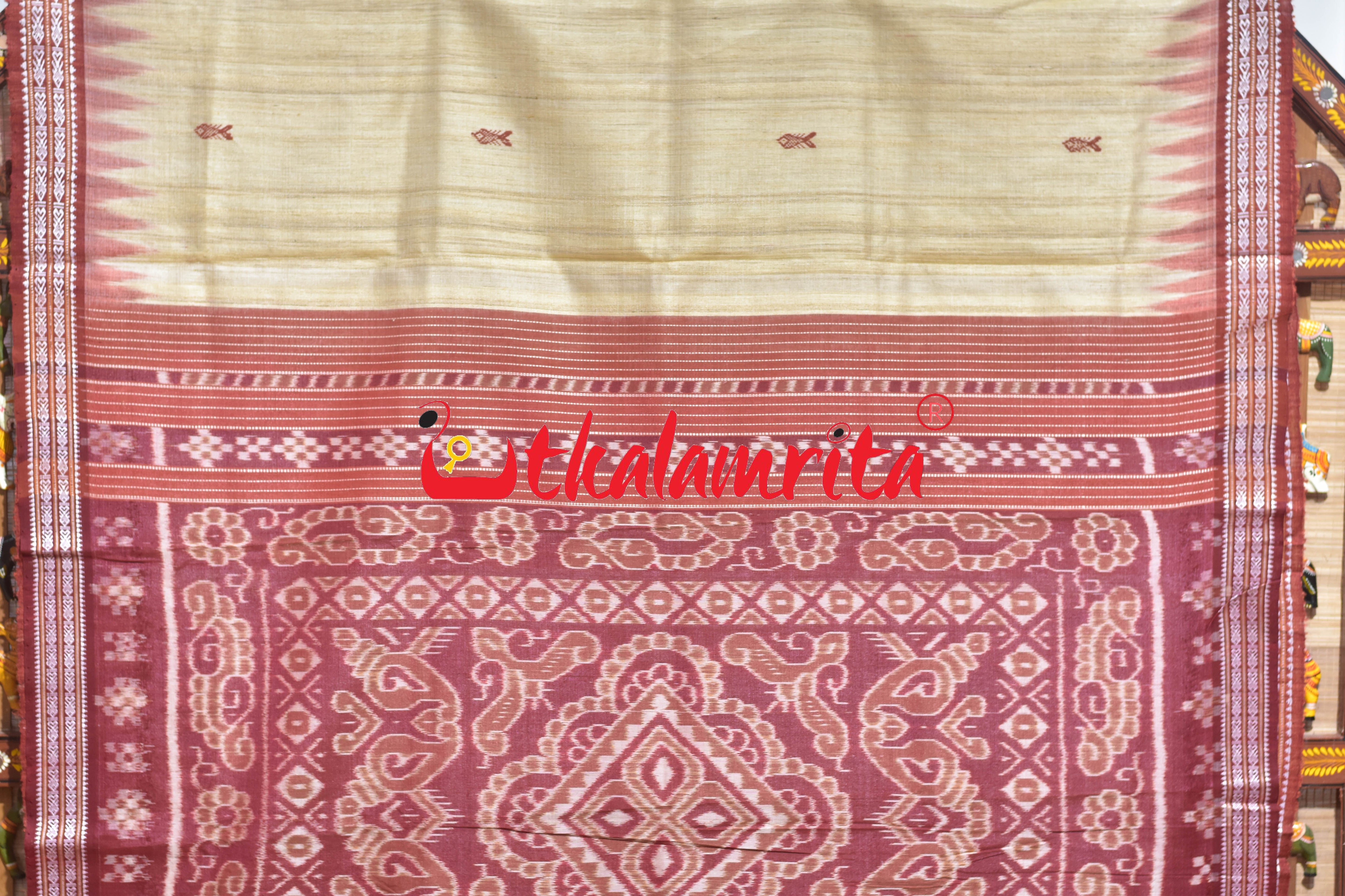 Natural Body Rust Doby Gopalpur Tussar Silk Saree