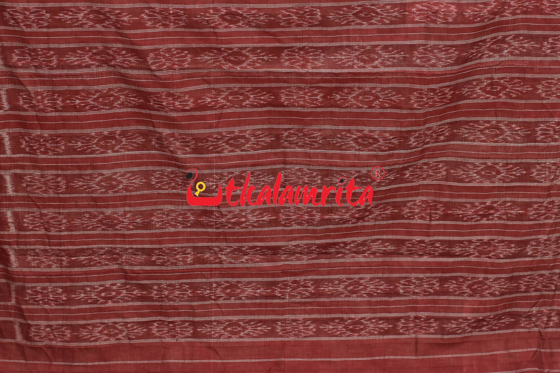 Tussarite Maroon Bada Phula Khandua Cotton Saree