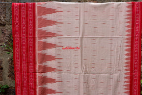 Off White Red Daali Scot Saree