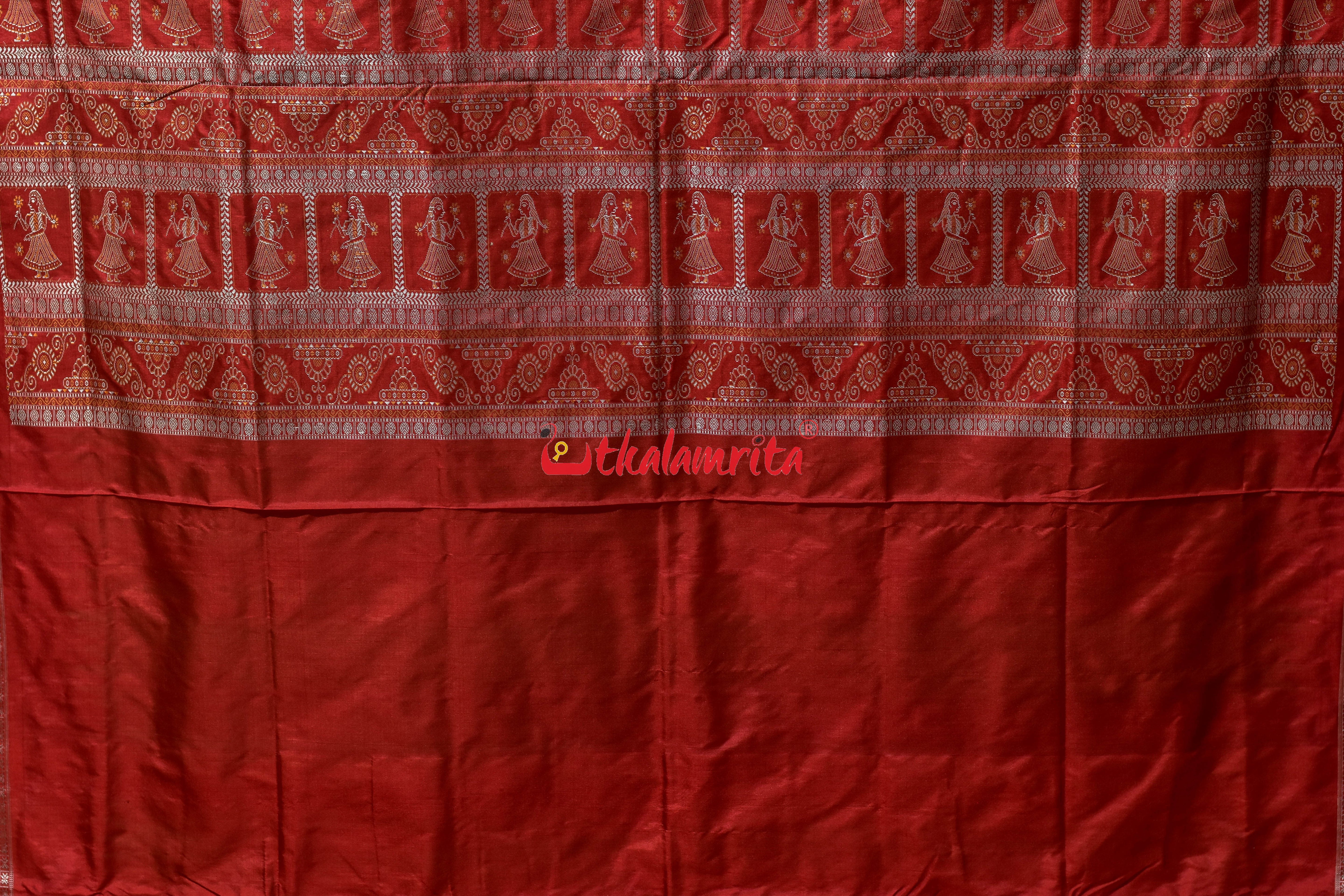 Lime Green Buti Bomkai Silk Saree