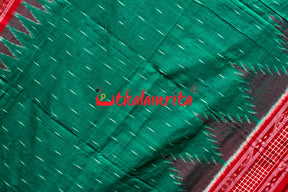 Green Red Check Daali Scot Khandua Cotton Saree