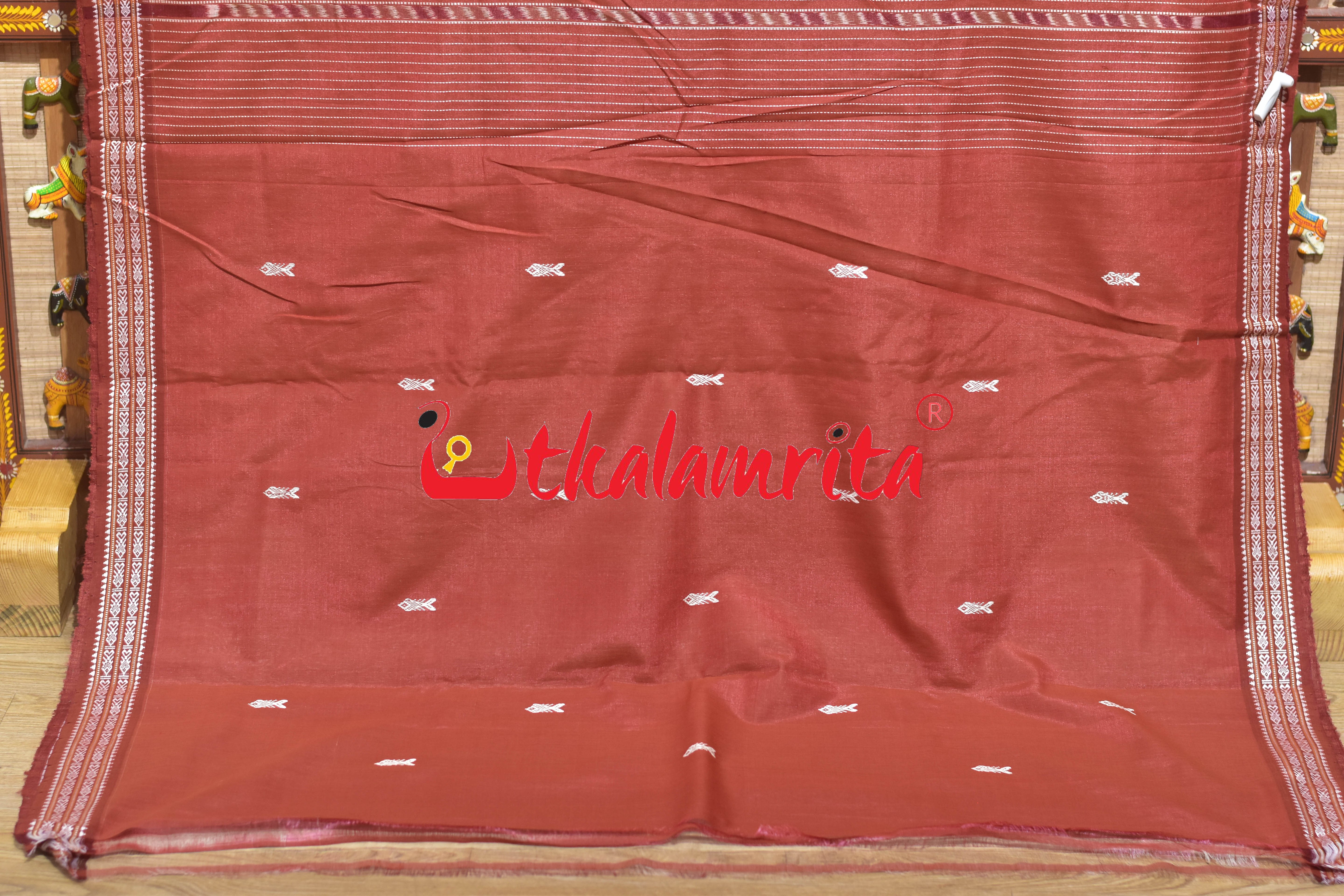 Natural Body Rust Doby Gopalpur Tussar Silk Saree
