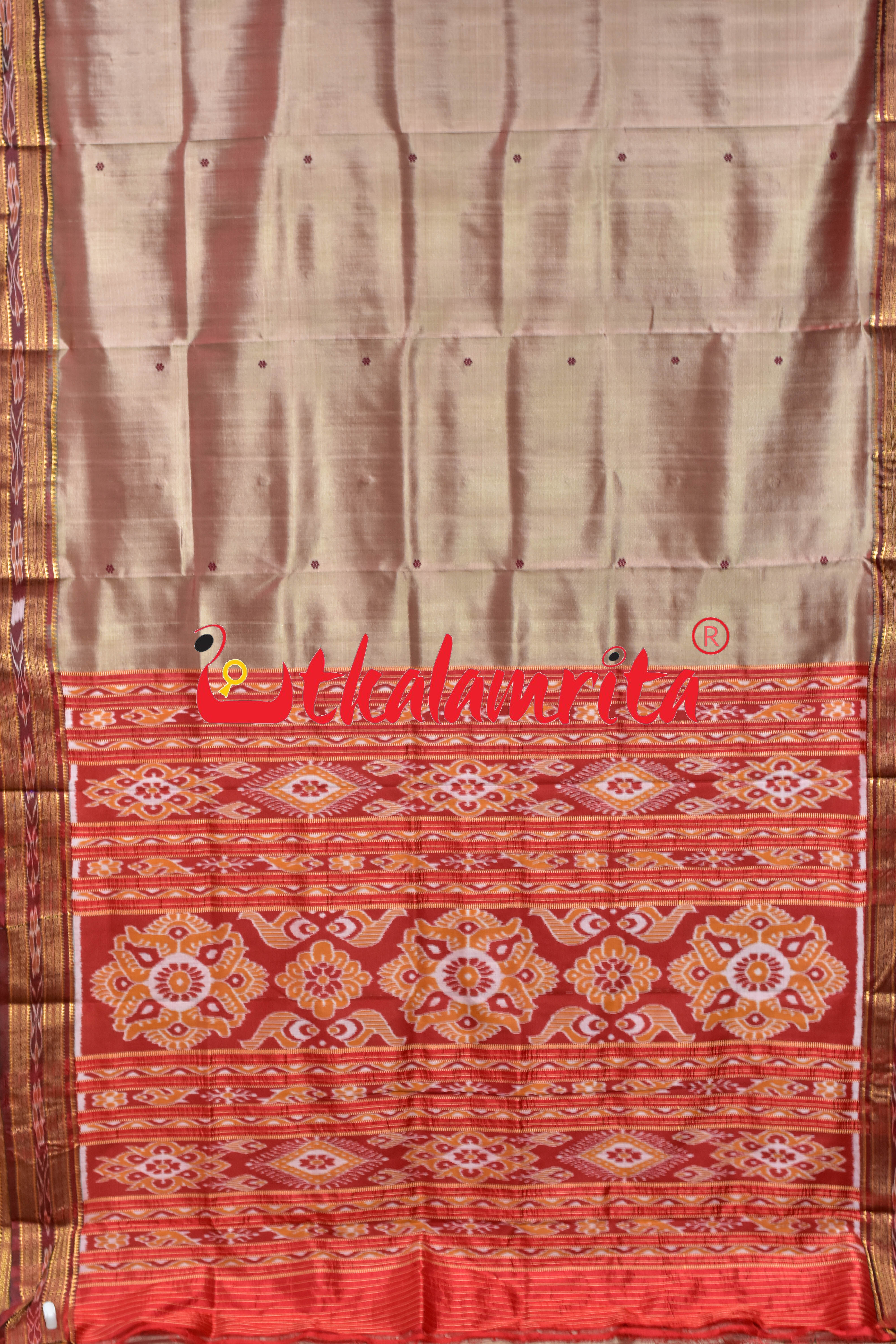 Rose Maroon Buti Khandua Silk Saree