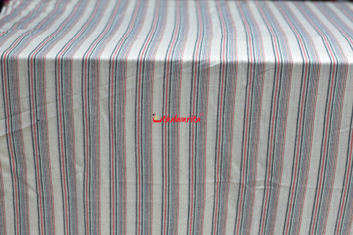 Off White Multi Stripes Kotpad (Fabric)
