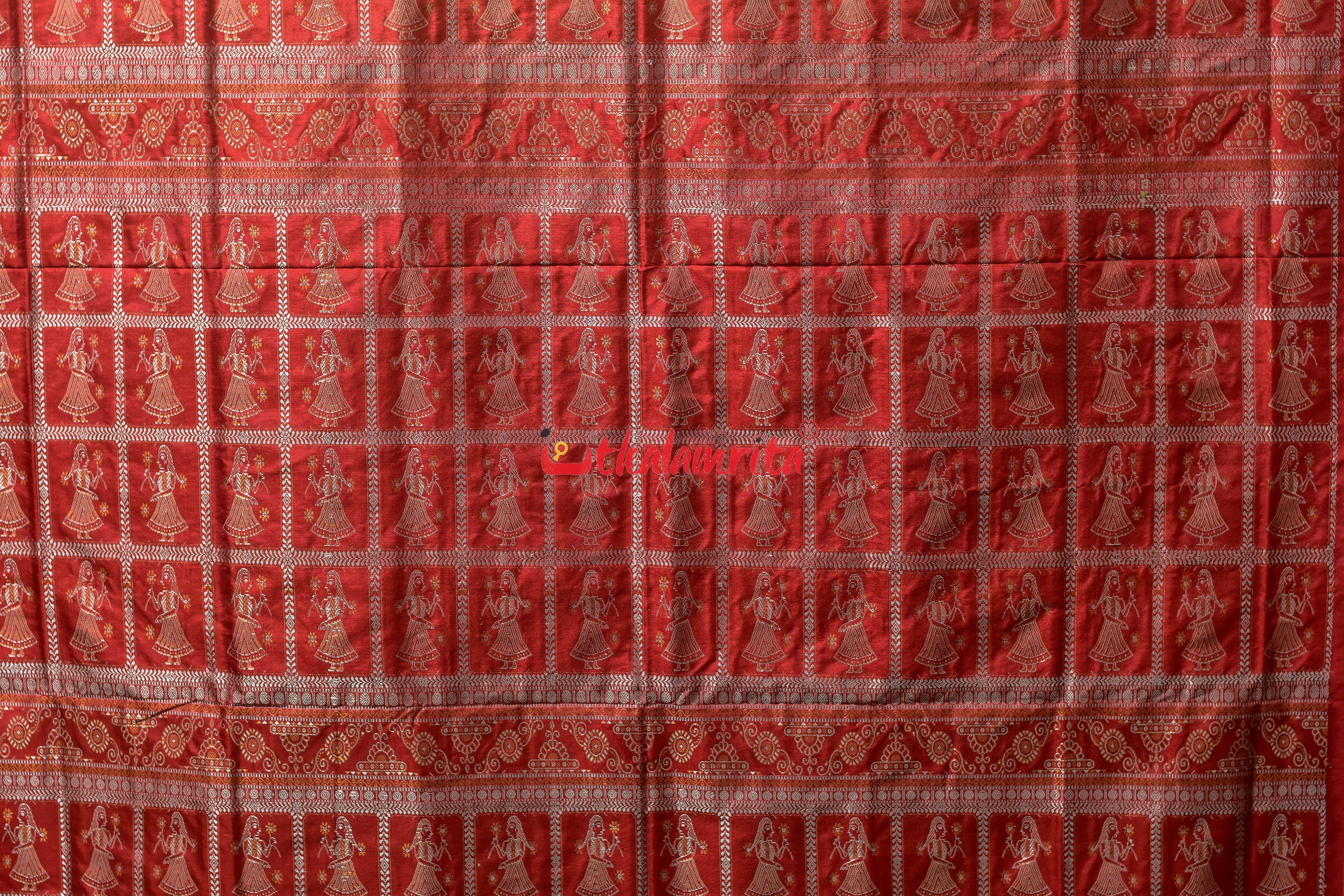 Lime Green Buti Bomkai Silk Saree