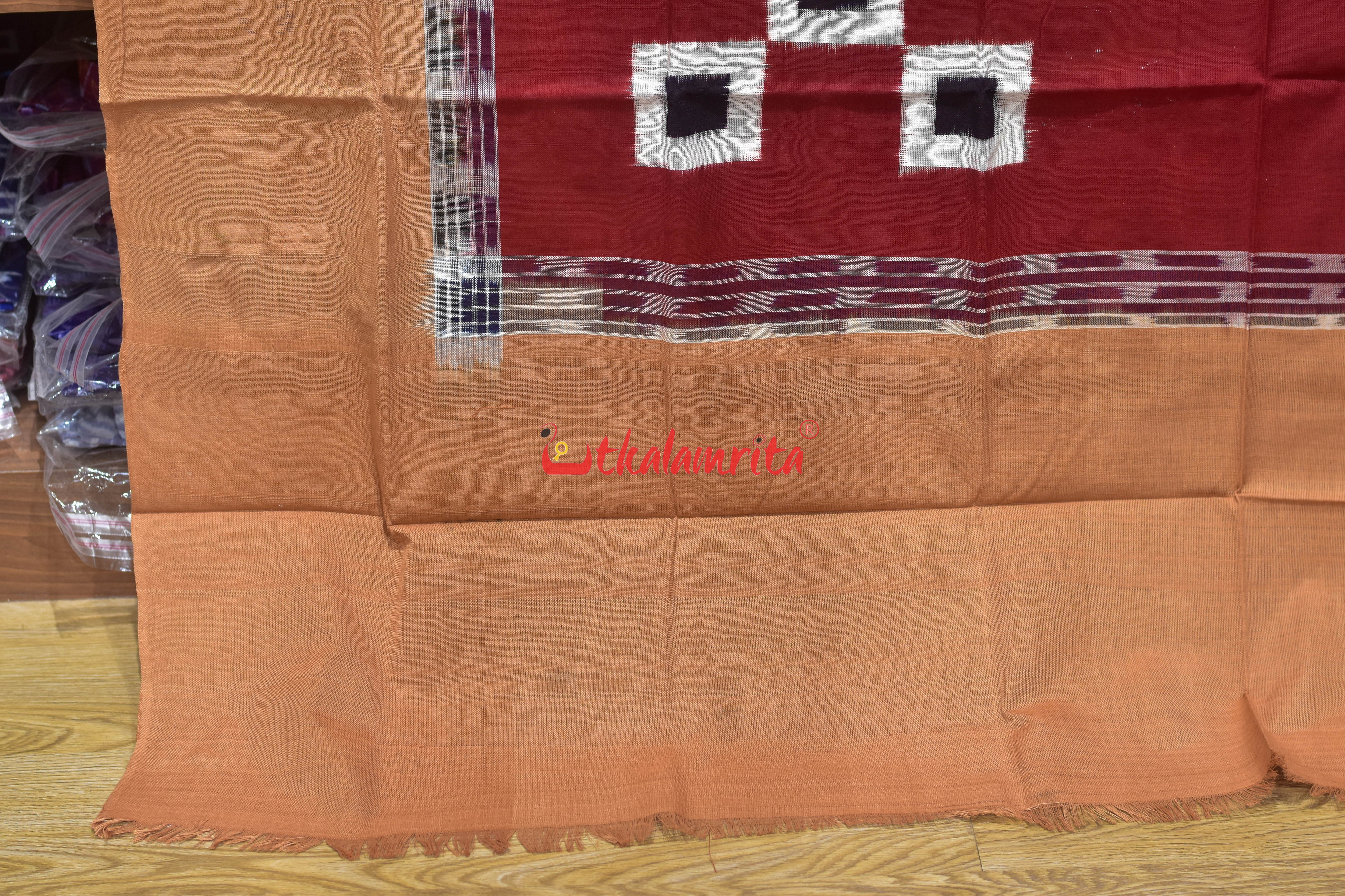 Maroon Cream Line Pasapali Cotton (Single Bedsheet)
