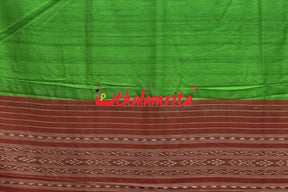 Parrot Green Rust Fine Gopalpur Tussar Saree