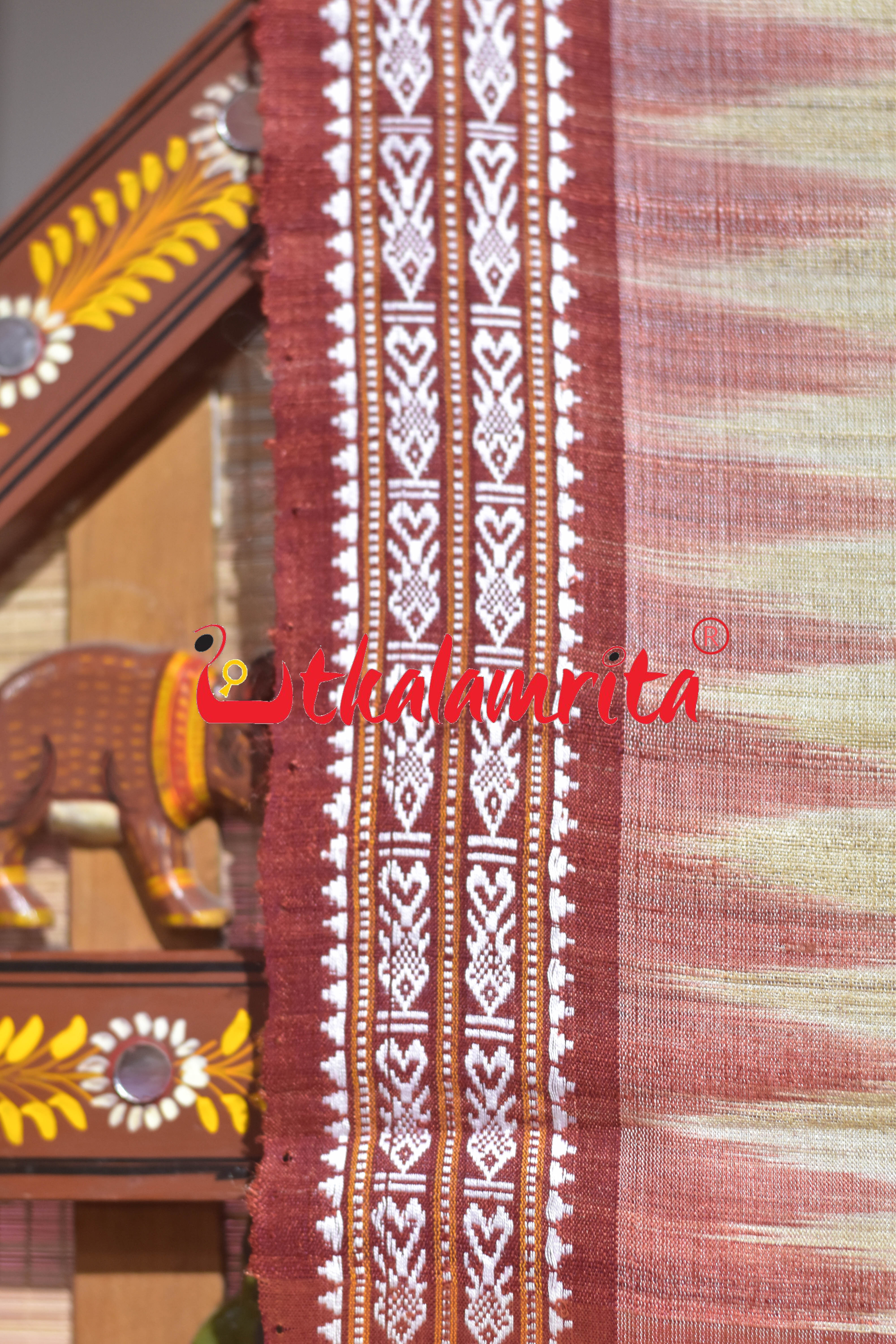 Natural Body Rust Doby Gopalpur Tussar Silk Saree