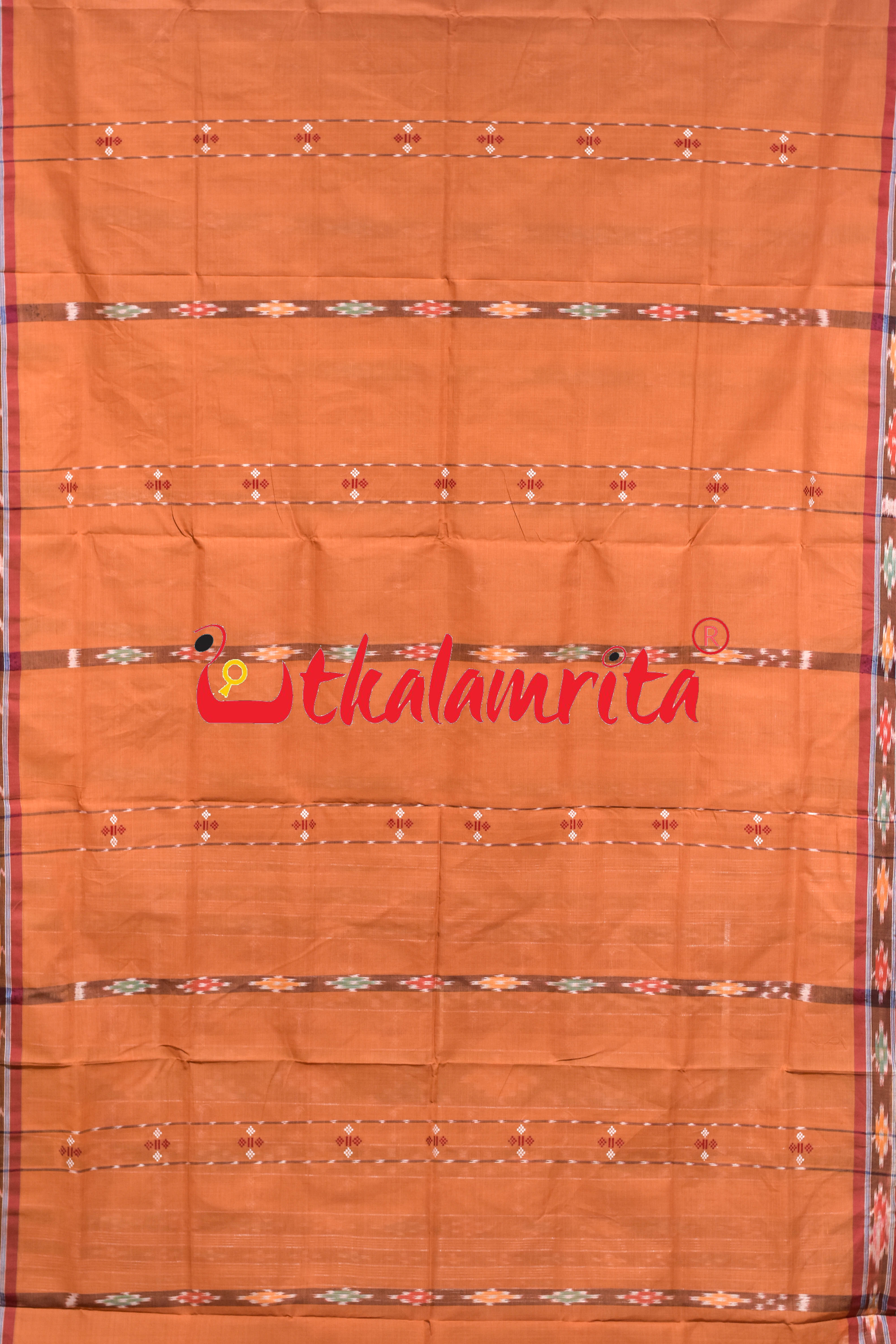 Brown Punji Diamond Pittala Single Cotton Saree