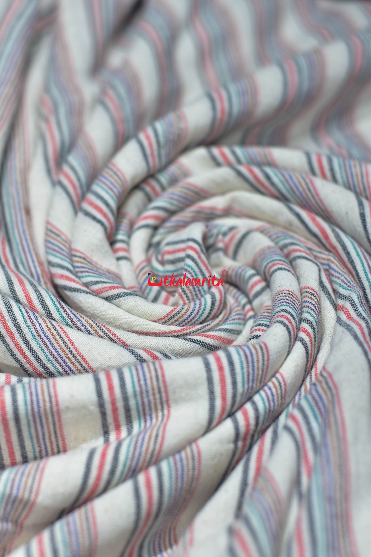 Off White Multi Stripes Kotpad (Fabric)