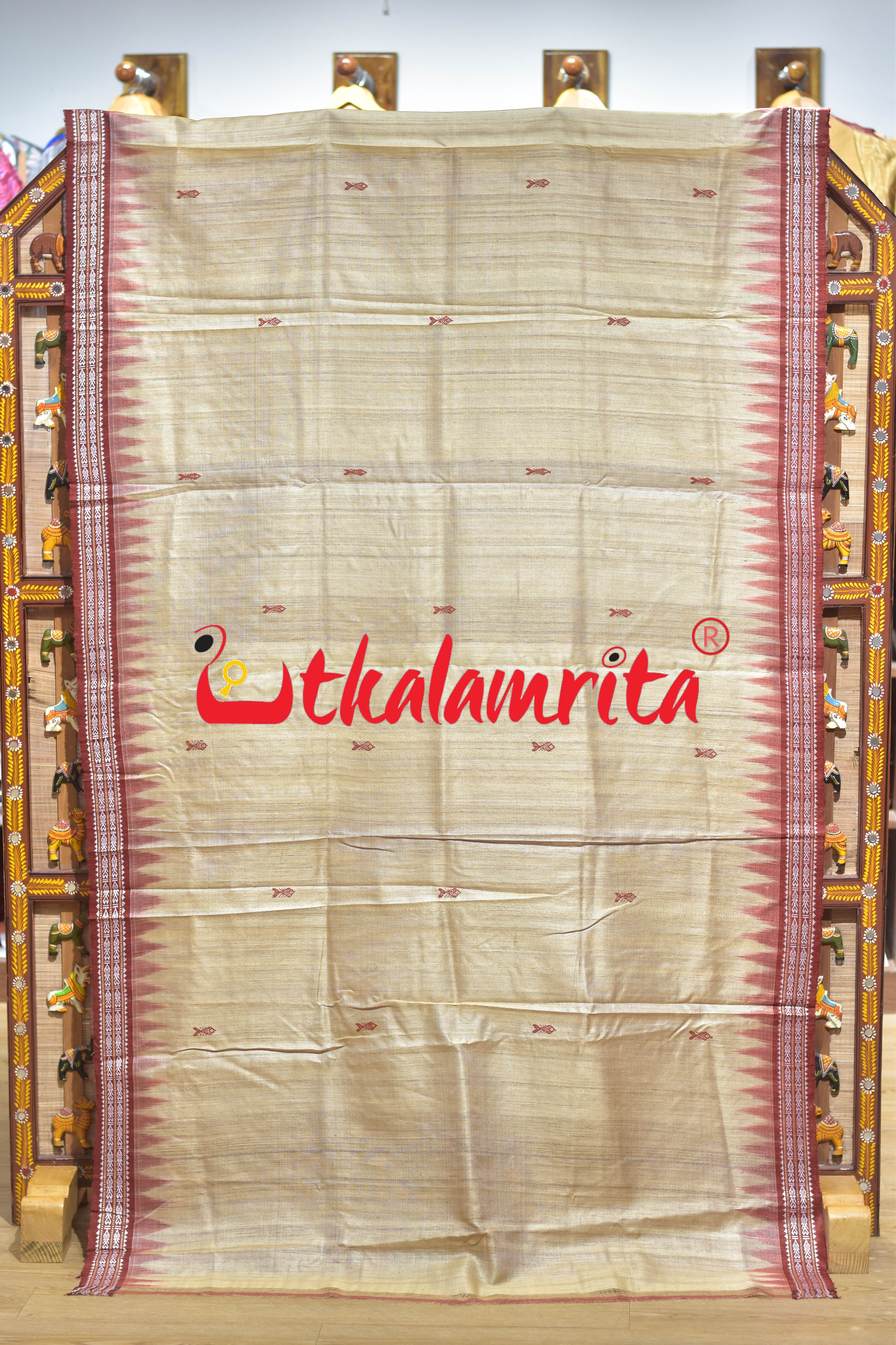 Natural Body Rust Doby Gopalpur Tussar Silk Saree