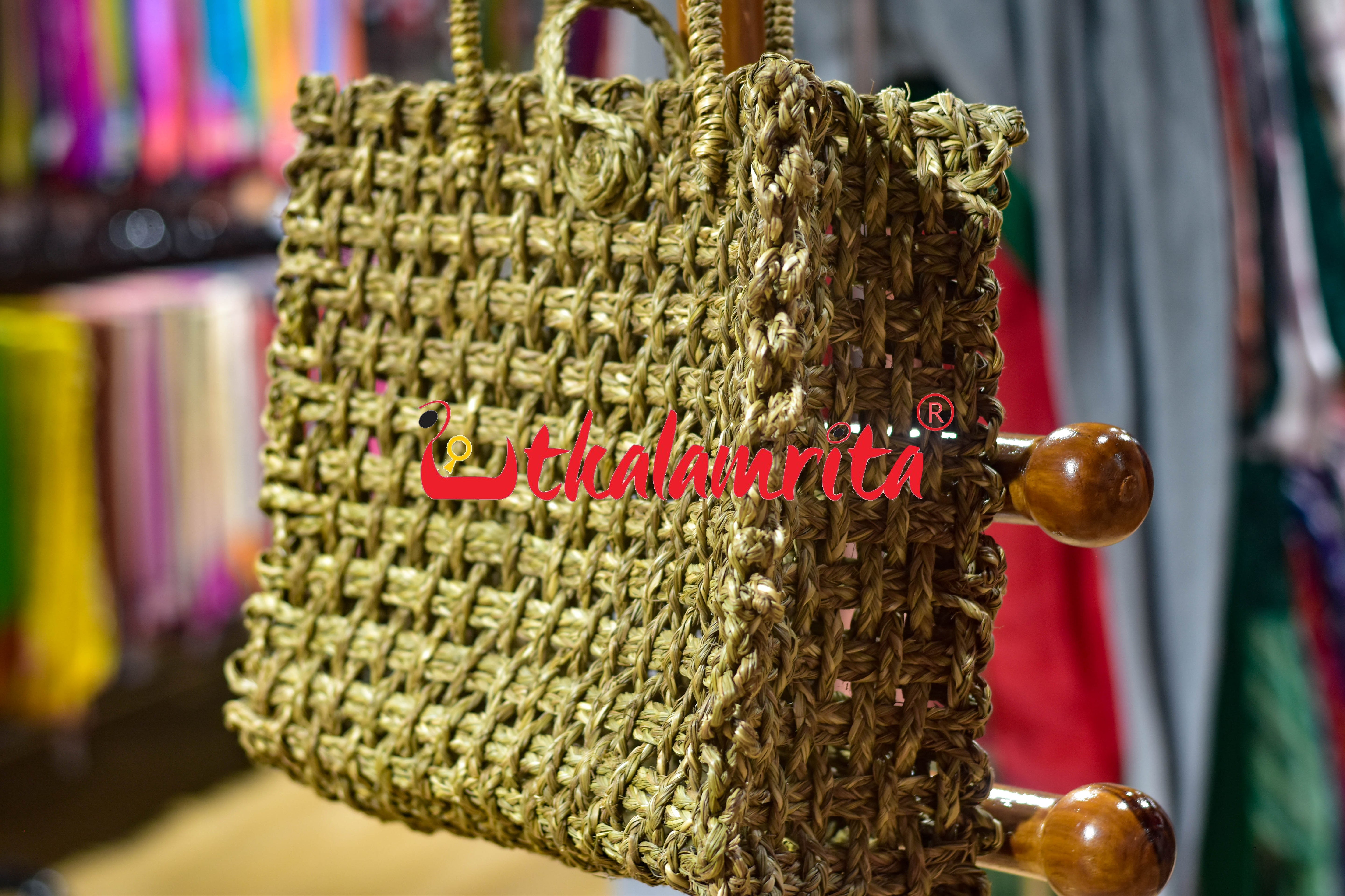 Sabai Grass Jali Bag Large (Natural)