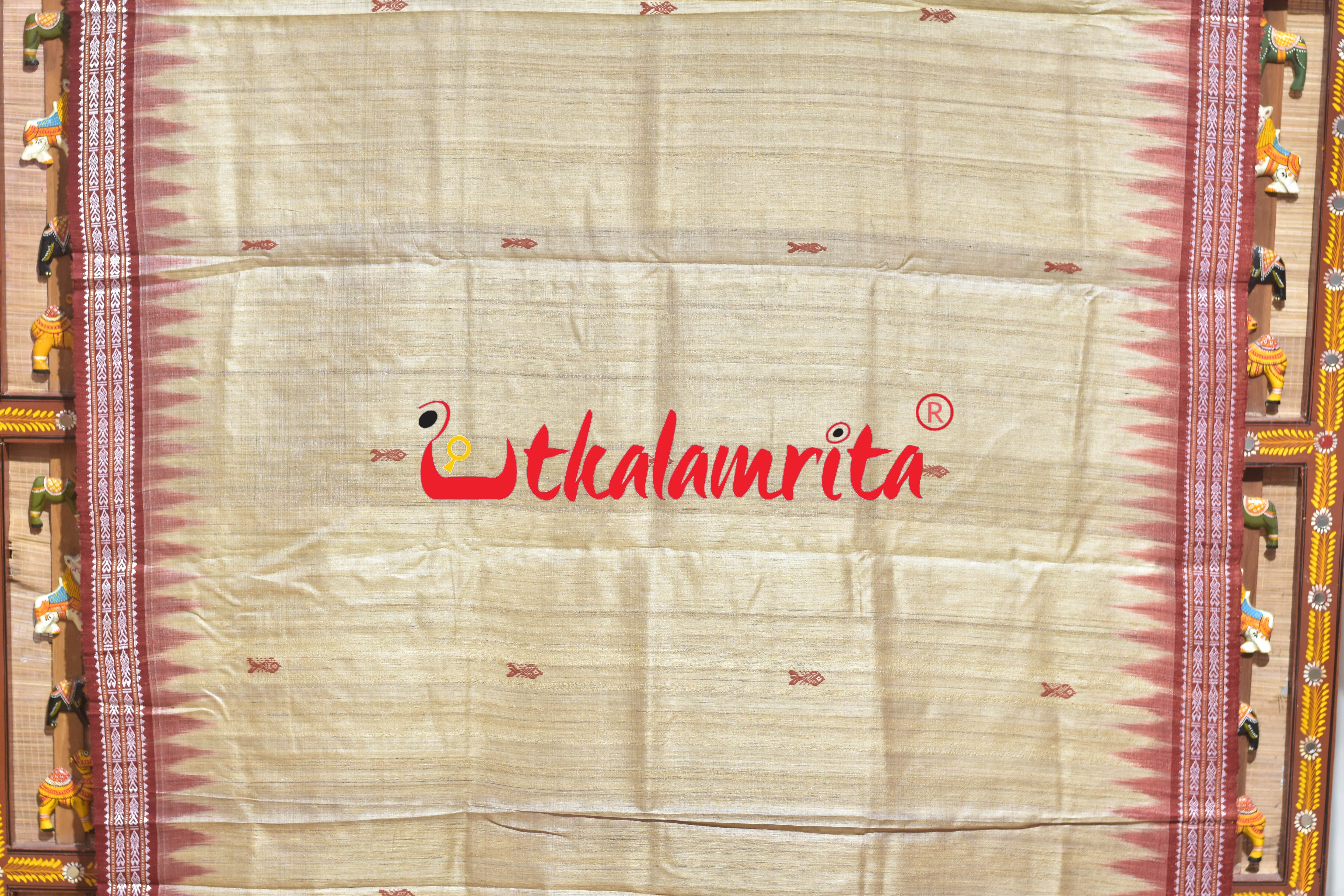 Natural Body Rust Doby Gopalpur Tussar Silk Saree