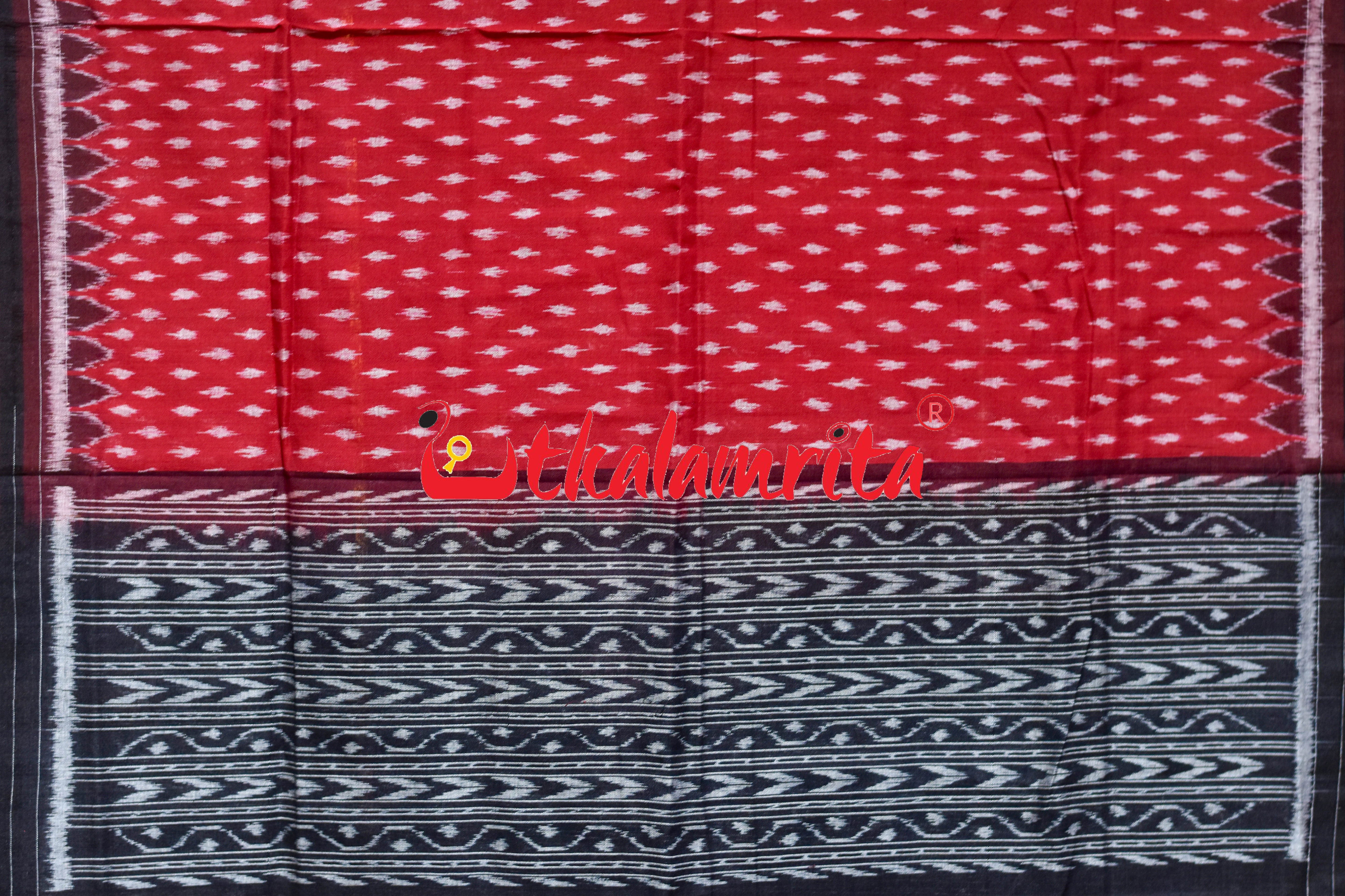 Maroon Black Dhanpatri Border Sambalpuri (Dupatta)