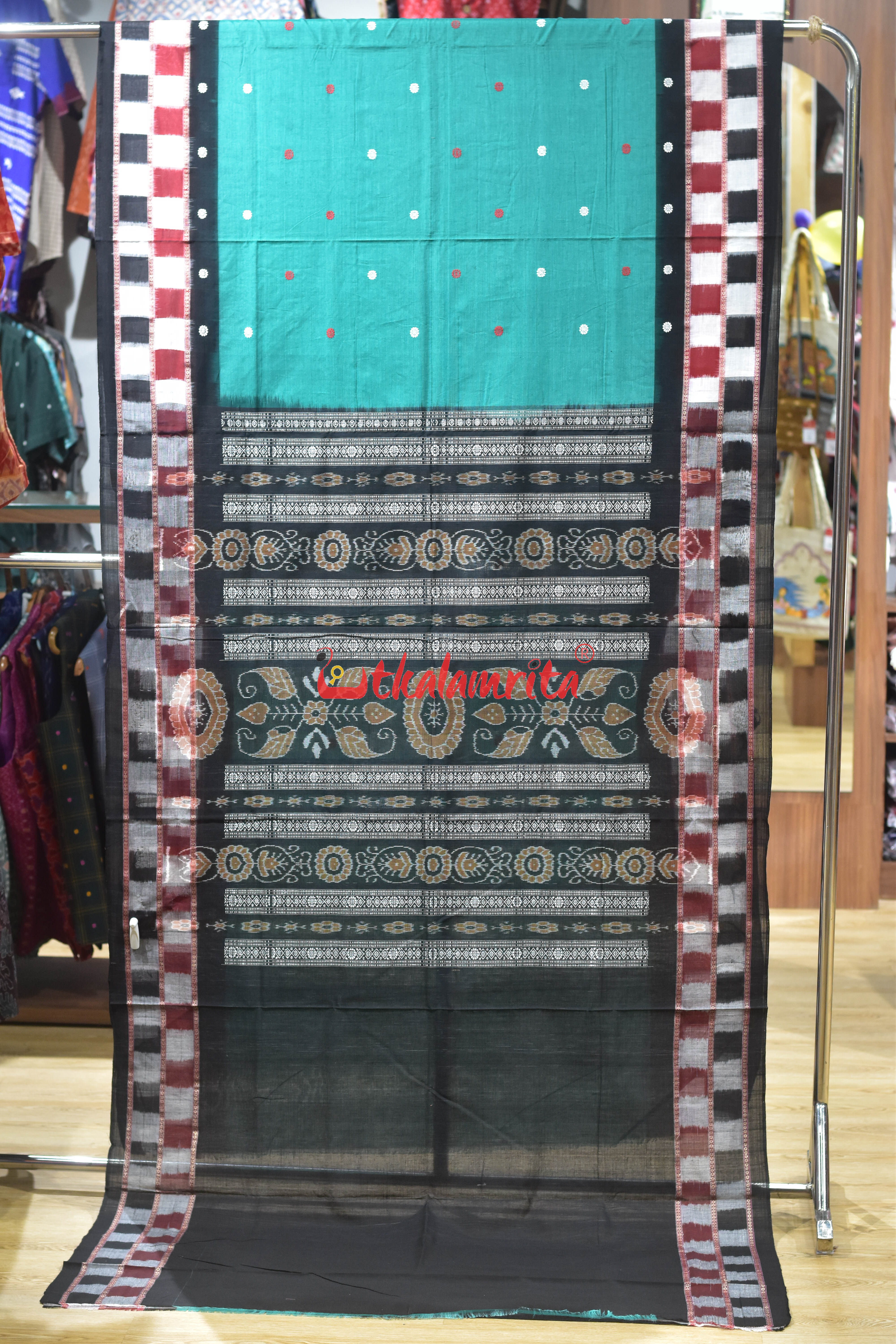 Green Border Big Pasapali Cotton Saree