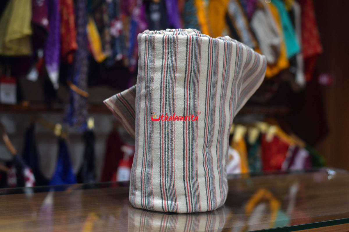 Off White Multi Stripes Kotpad (Fabric)