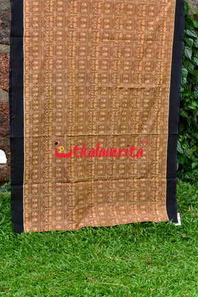 Hathi Design Light Brown Sambalpuri Cotton Saree