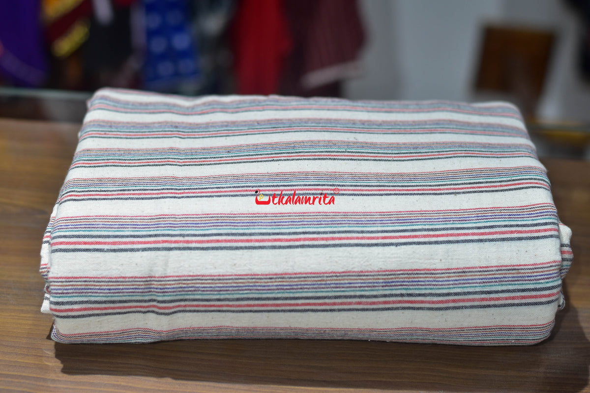 Off White Multi Stripes Kotpad (Fabric)