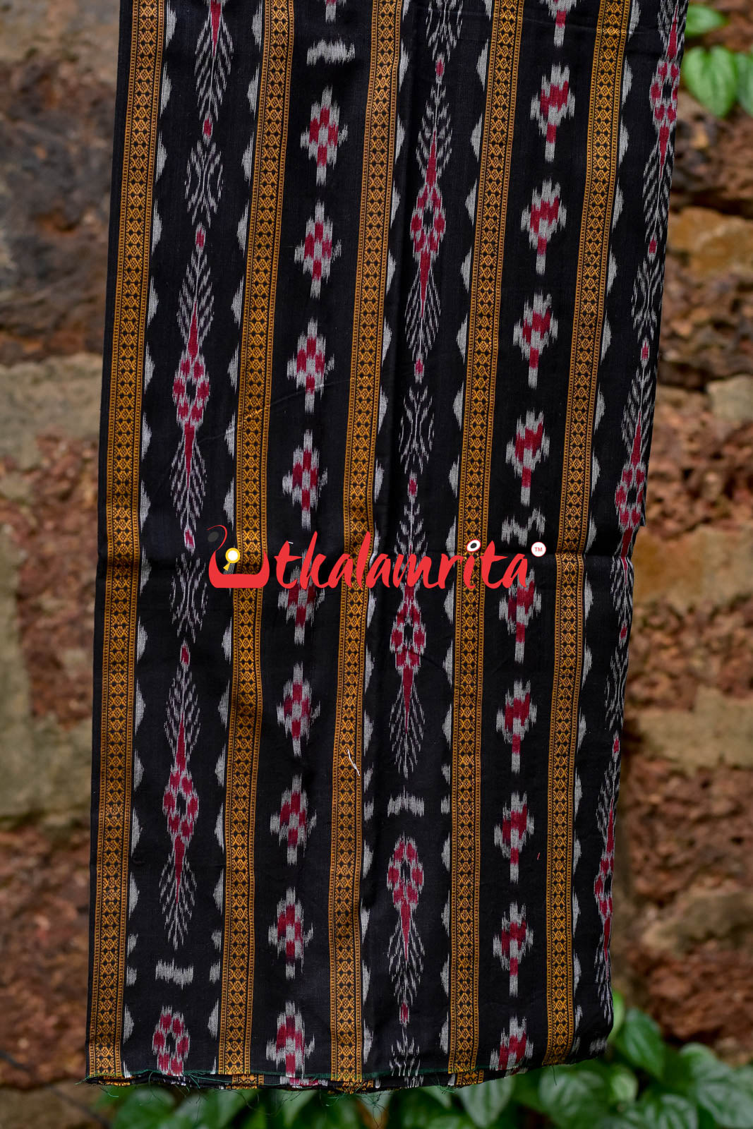 Black Red Pasapali Long Flower Bandha Dress Set