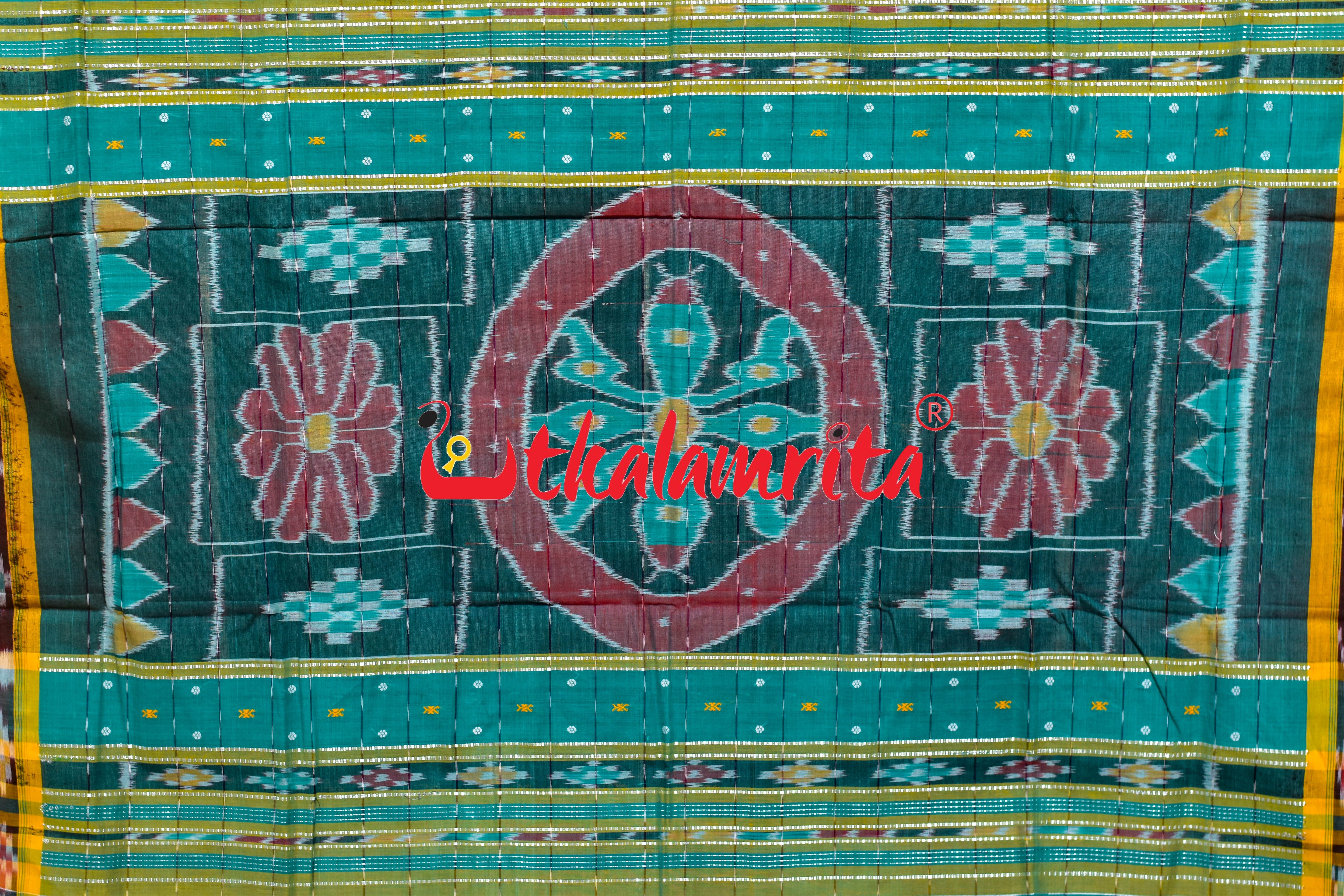 26 Squares Green Pittala Single Cotton Saree