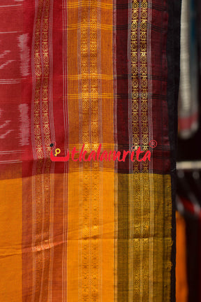 Peach with Body Pasapali Khandua Cotton Saree