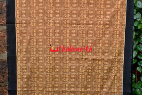 Hathi Design Light Brown Sambalpuri Cotton Saree