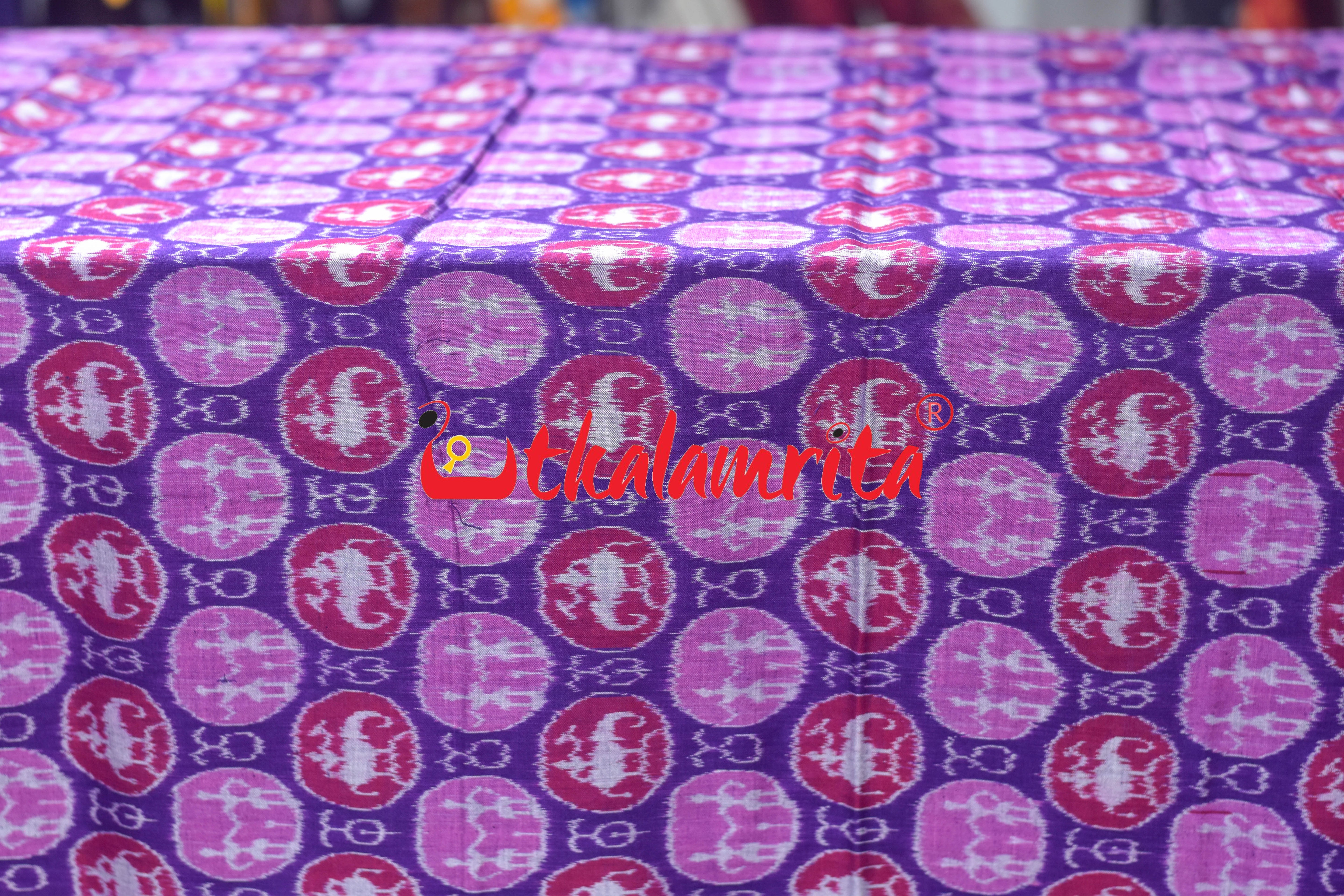 Violet Maroon Jodi Tribals Sambalpuri Cotton (Fabric)