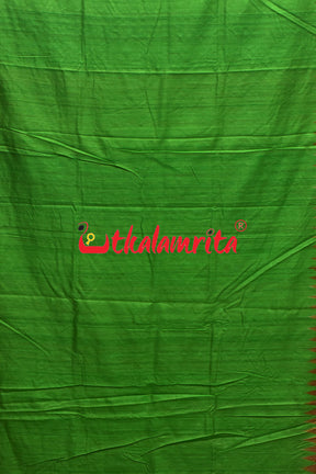 Parrot Green Rust Fine Gopalpur Tussar Saree