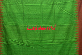 Parrot Green Rust Fine Gopalpur Tussar Saree