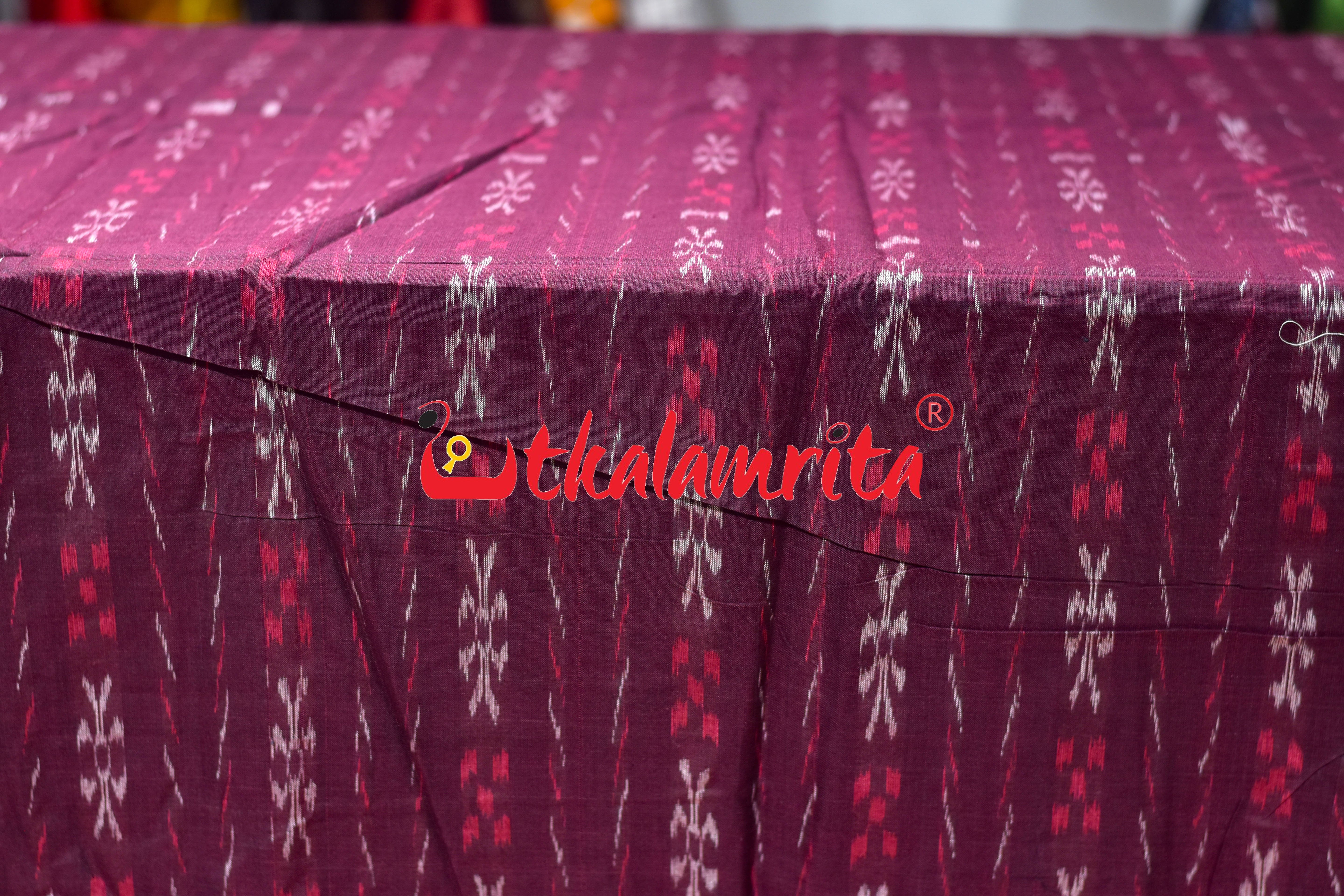 Maroon Pasapali Paper Design Cotton (Fabric)