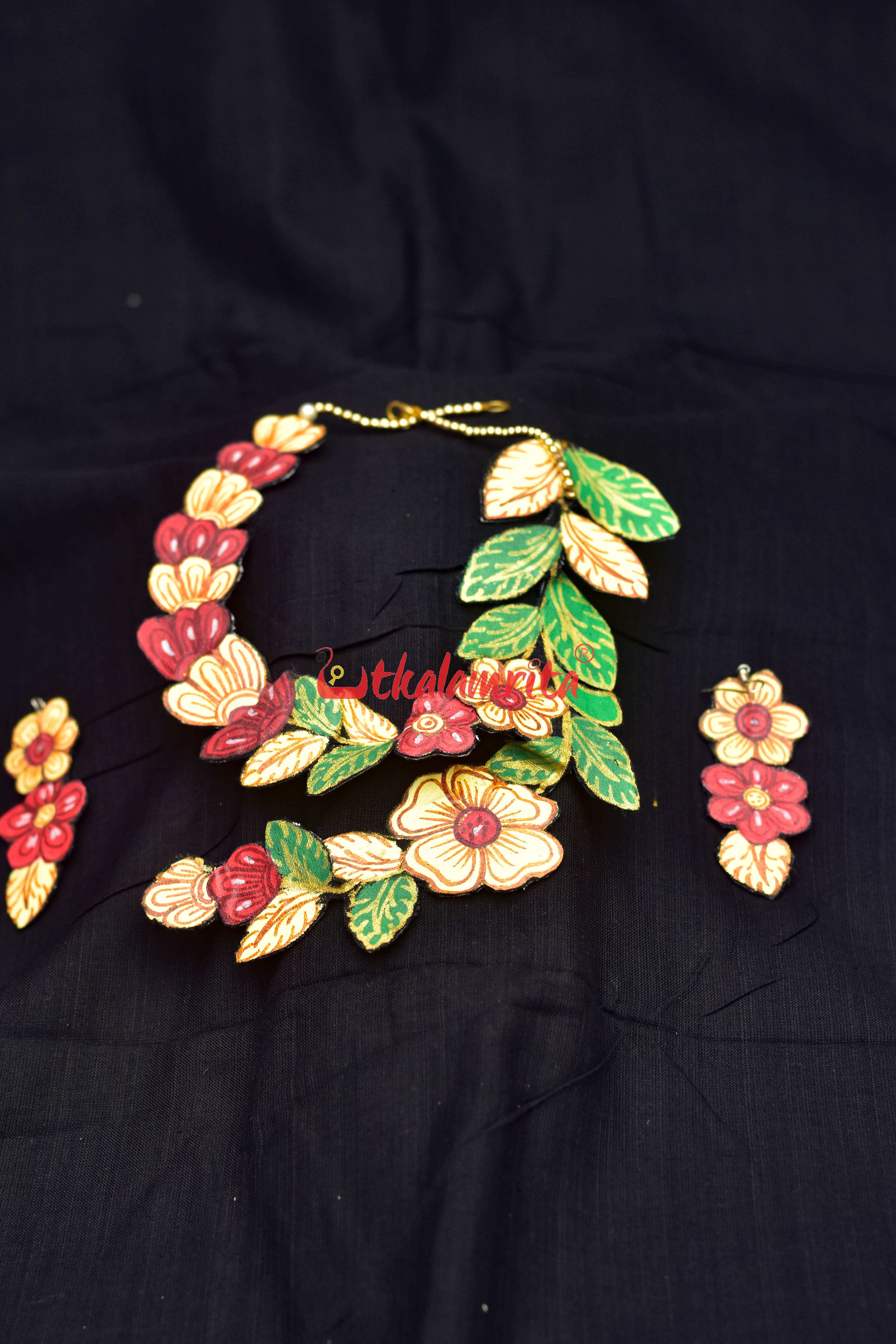 Flower Pattachitra Jewellery Set
