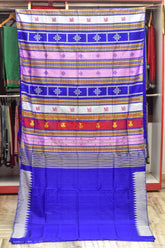 Steel Grey Double Anchal Berhampuri Silk Saree