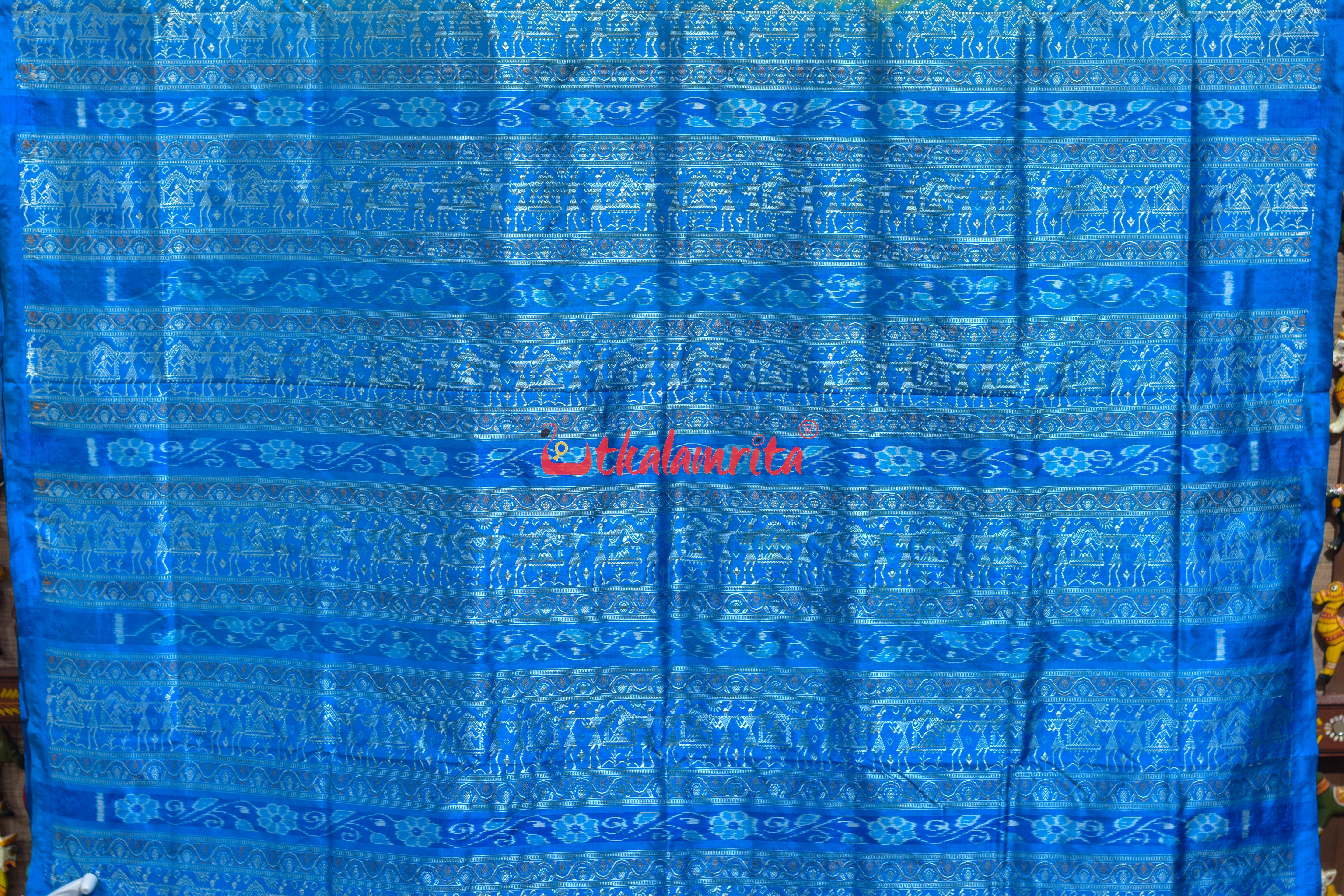 Yellow Copper Sulphate Sabari Bomkai Silk Saree