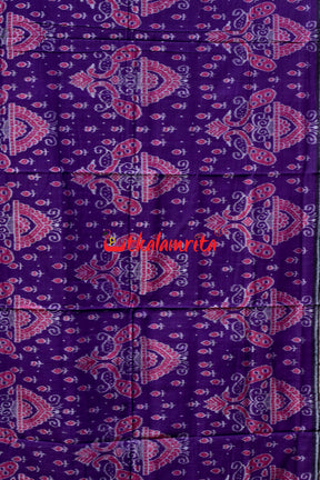 Purple Black Peacocks Khandua Cotton Saree