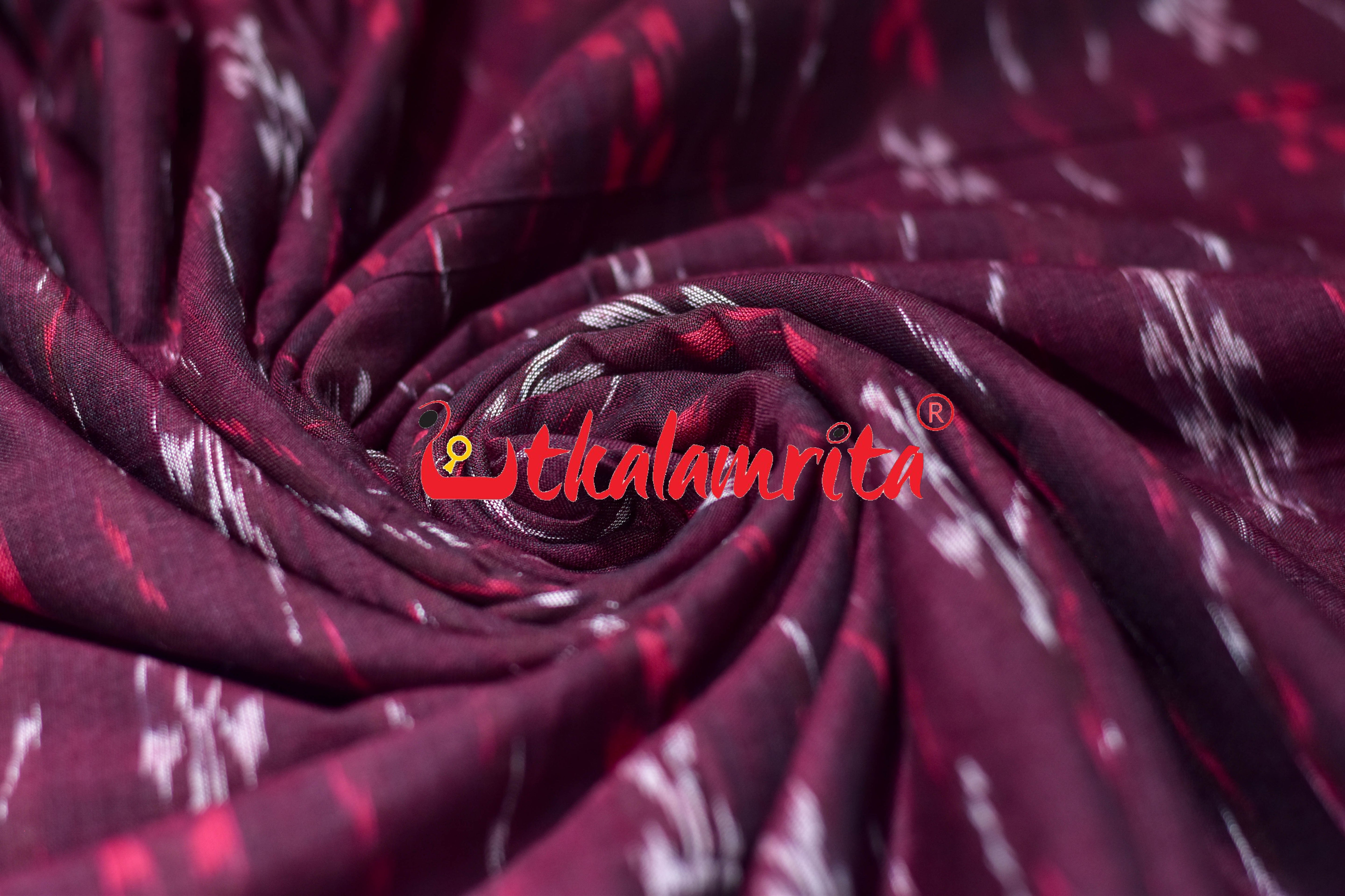 Maroon Pasapali Paper Design Cotton (Fabric)