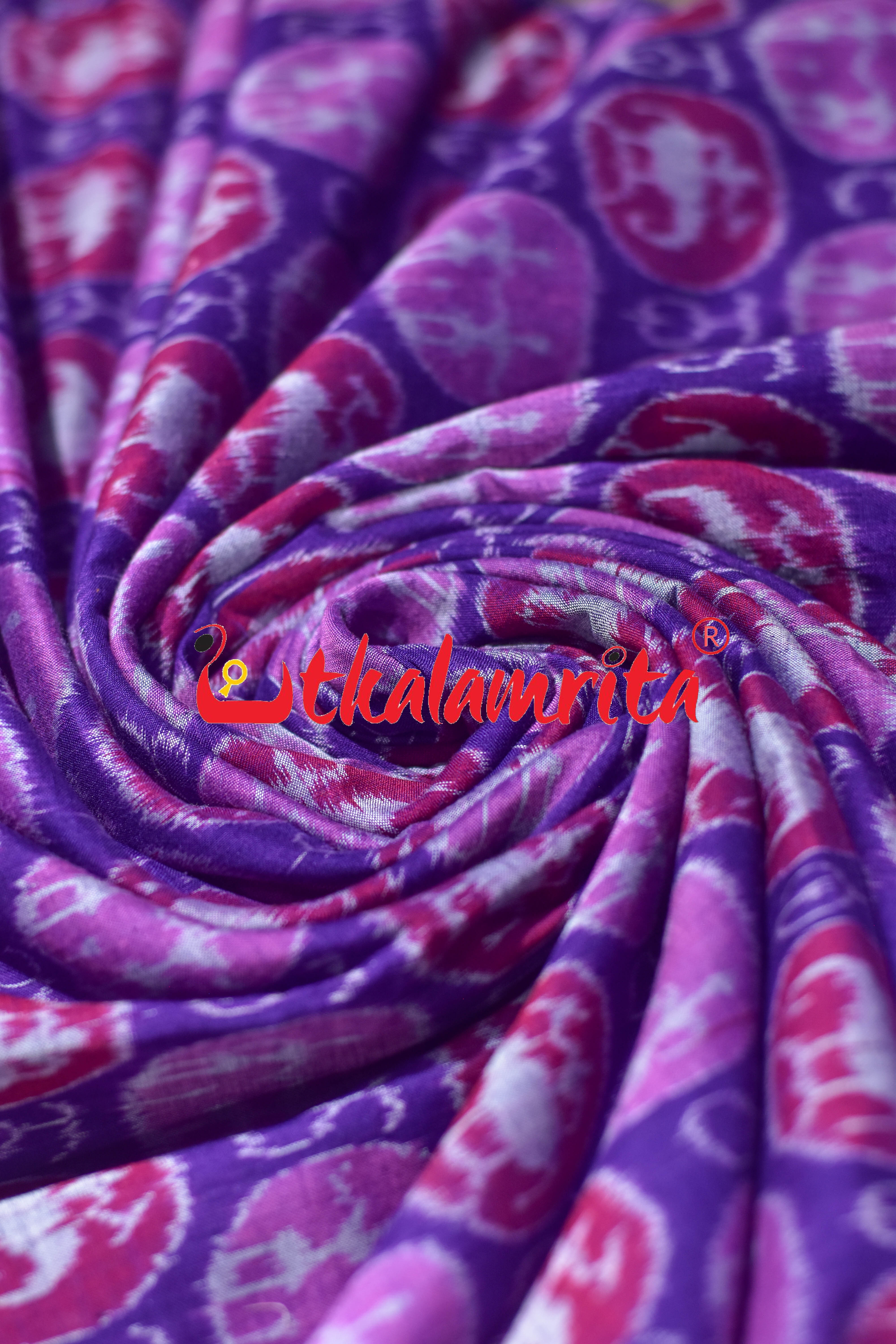 Violet Maroon Jodi Tribals Sambalpuri Cotton (Fabric)