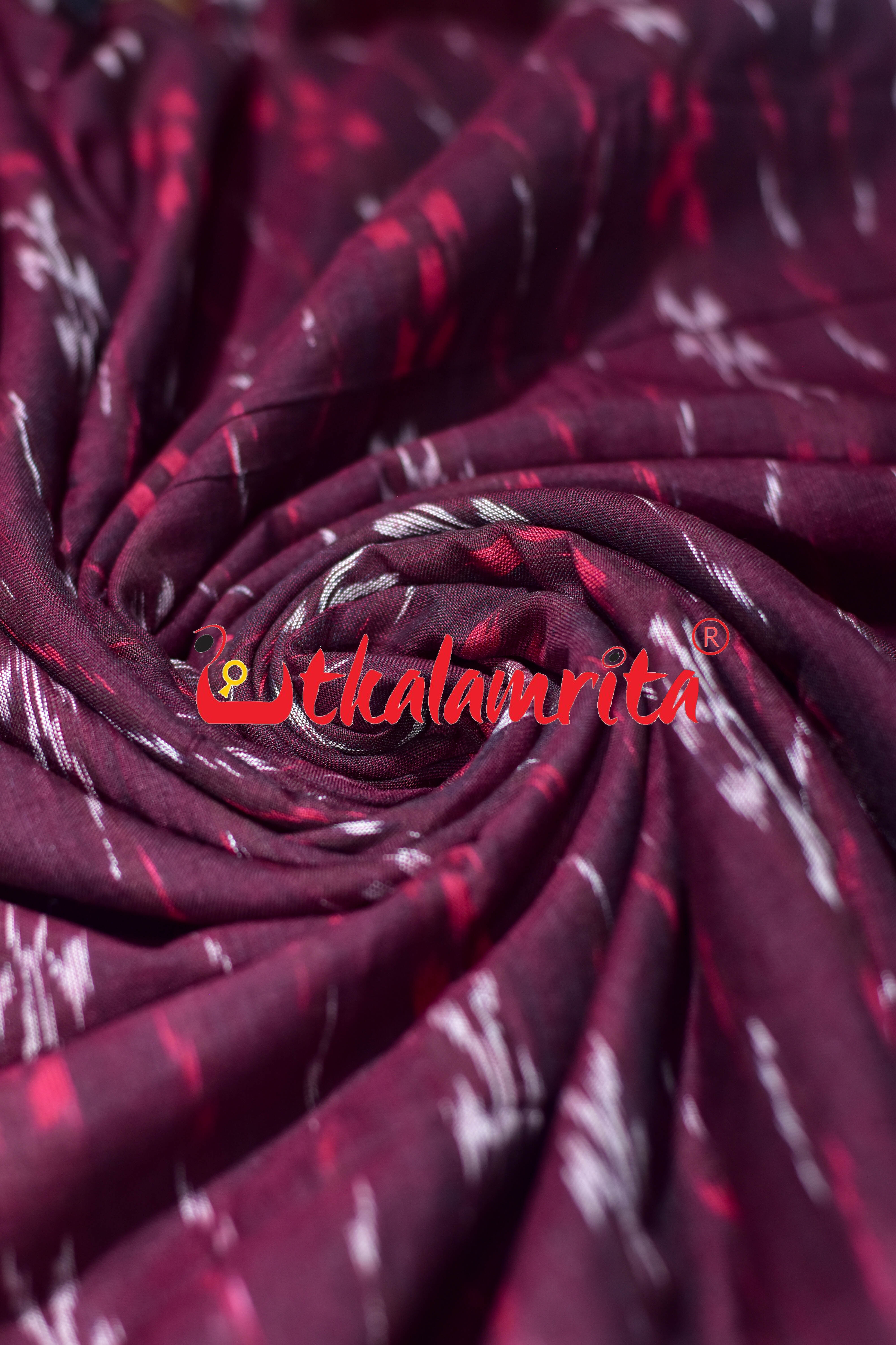 Maroon Pasapali Paper Design Cotton (Fabric)