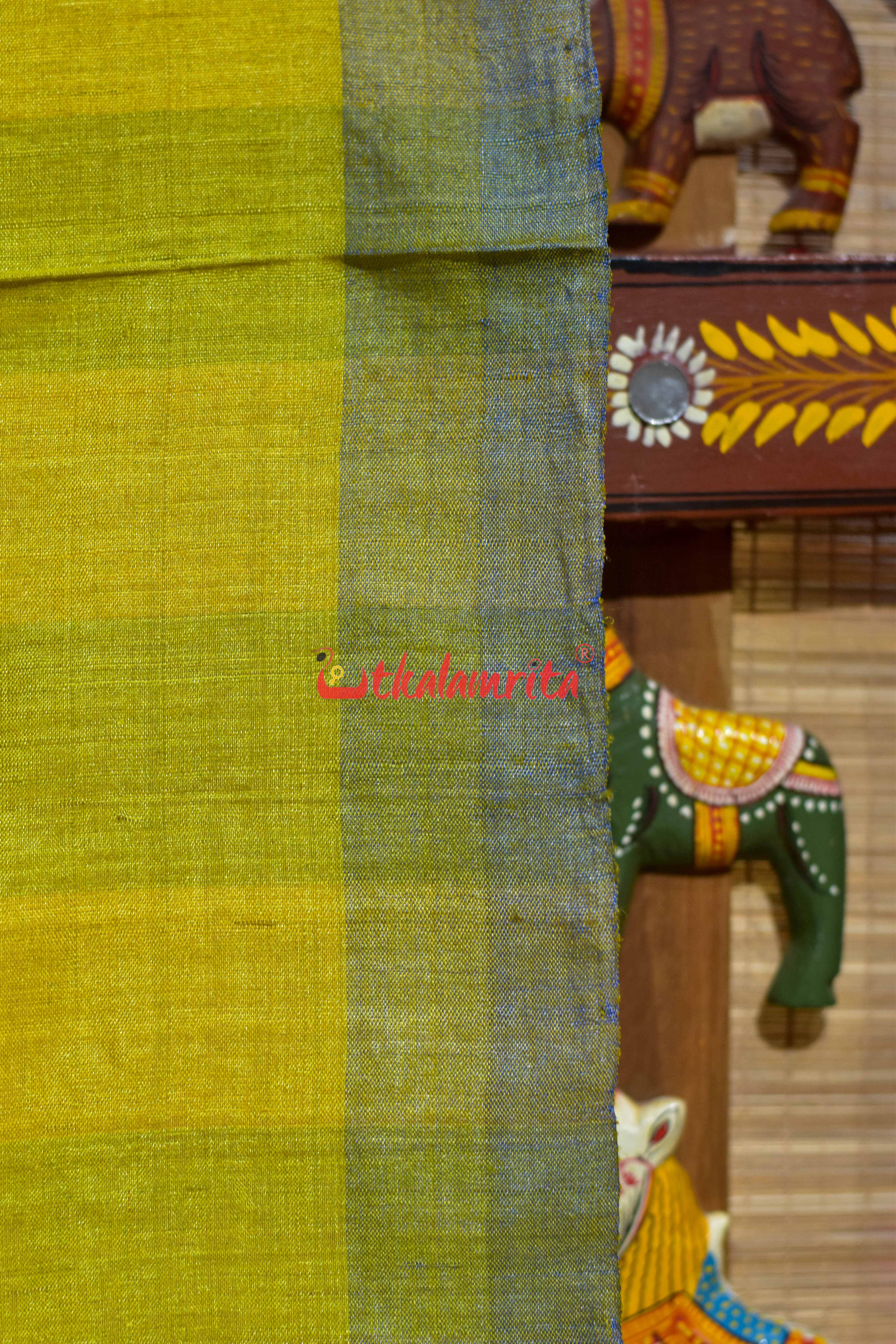 Yellow Surya Namaskar Gopalpur Tussar Silk Saree
