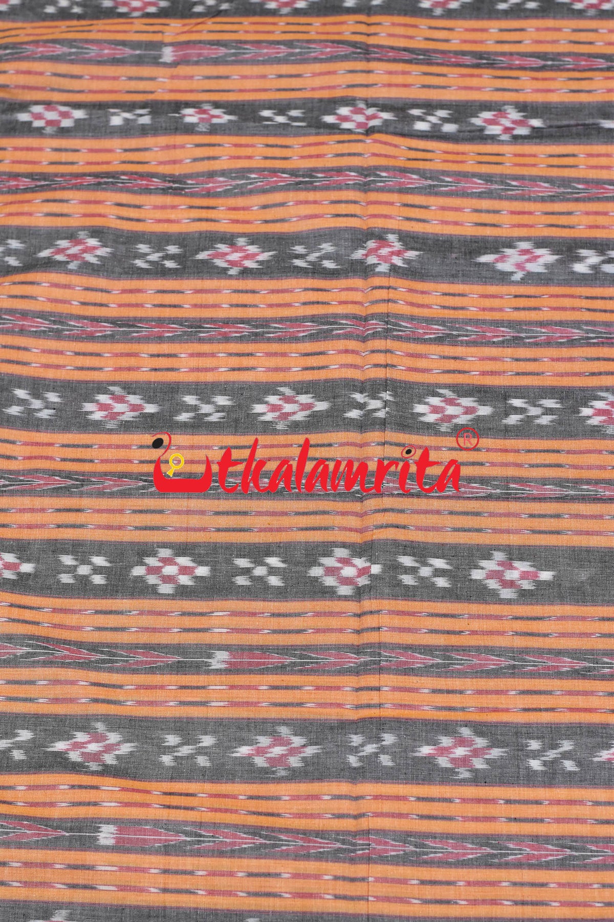 Grey Yellow Single Ikat Pasapali (Fabric)