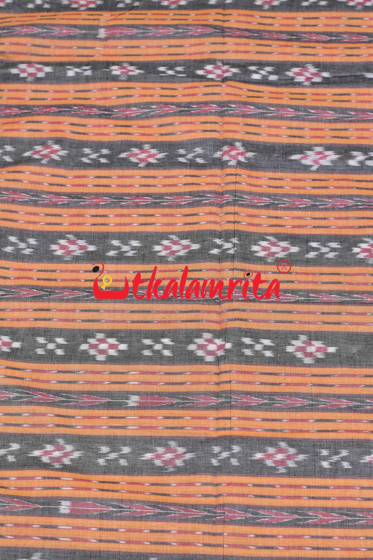 Grey Yellow Single Ikat Pasapali (Fabric)