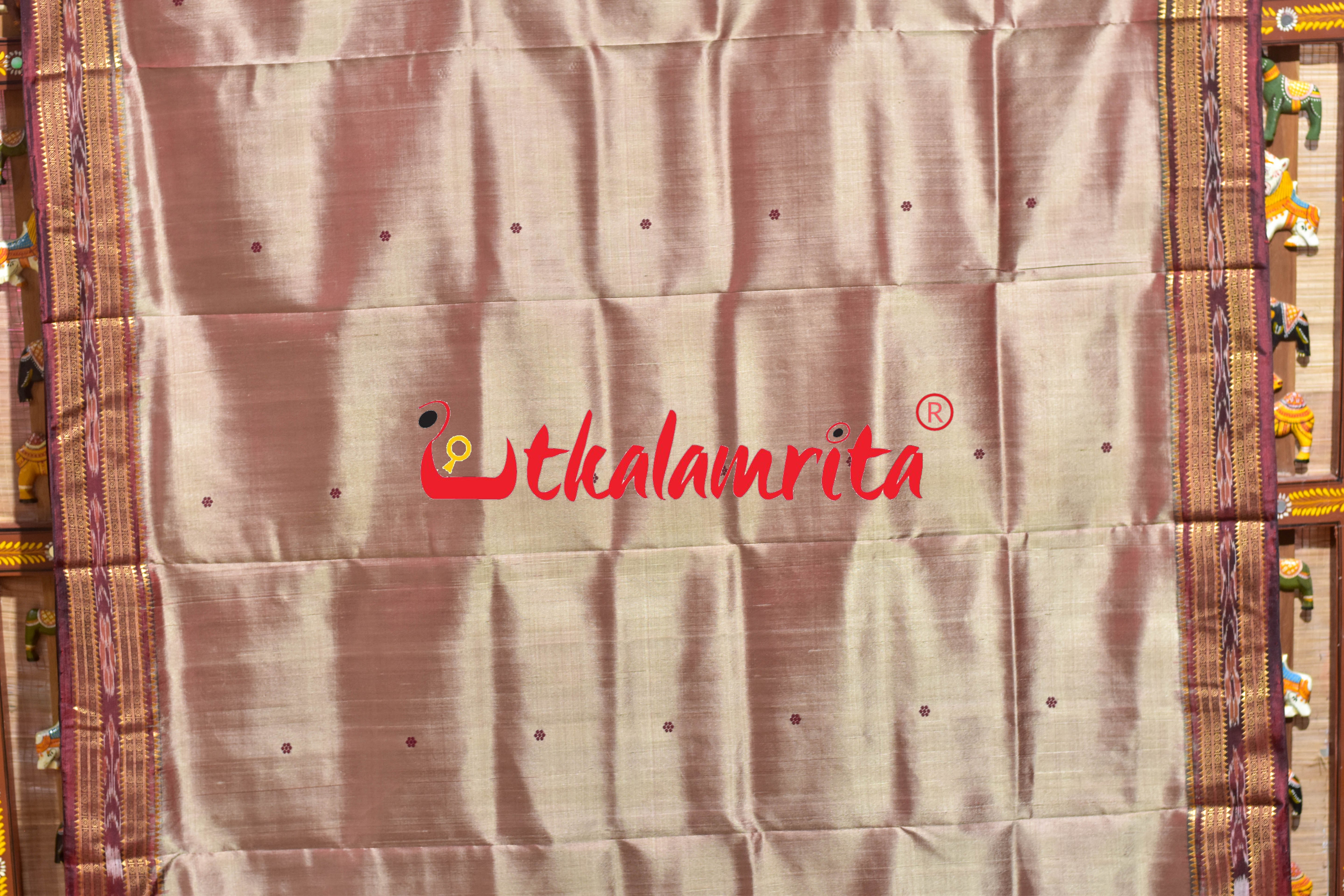 Rose Maroon Buti Khandua Silk Saree