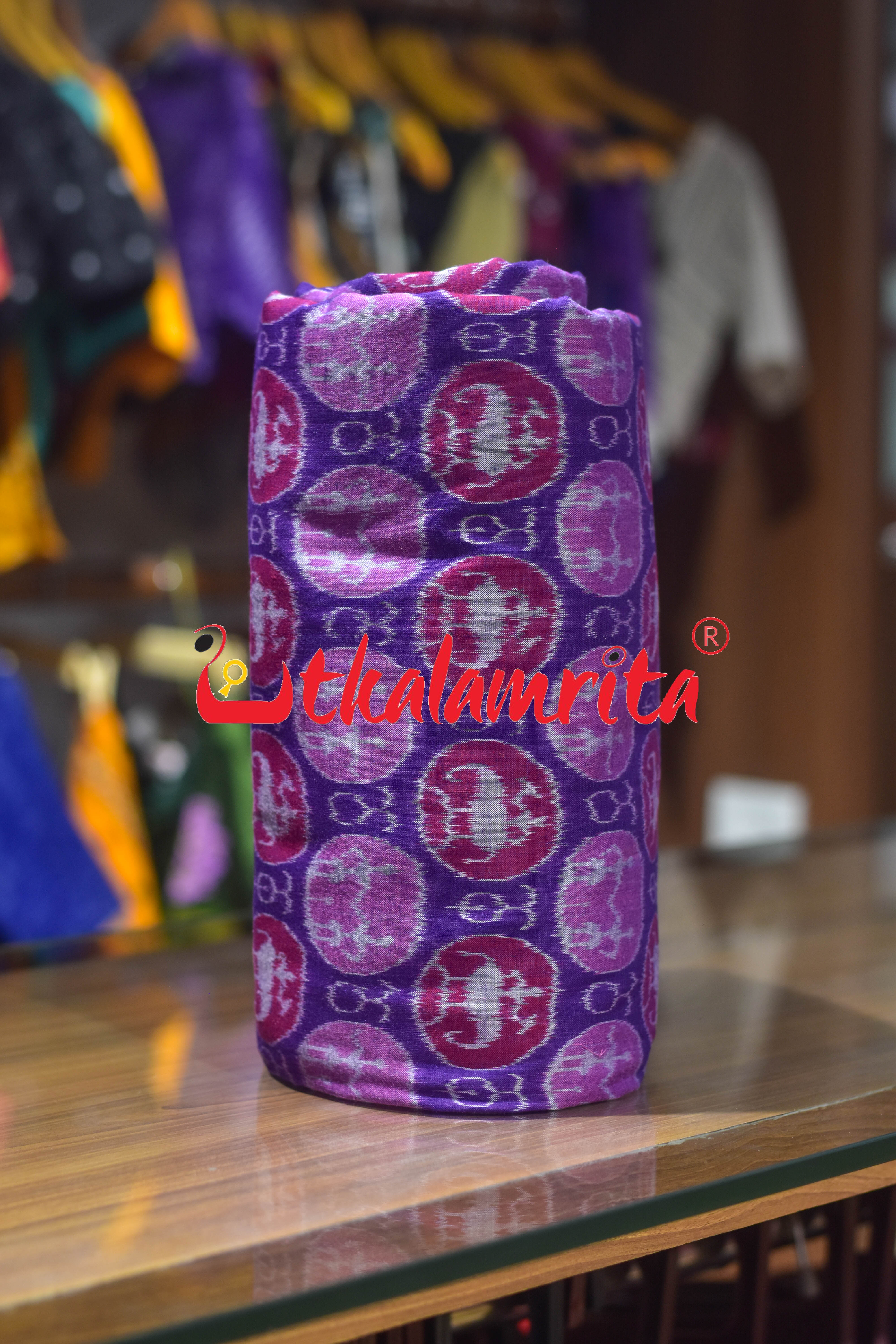 Violet Maroon Jodi Tribals Sambalpuri Cotton (Fabric)