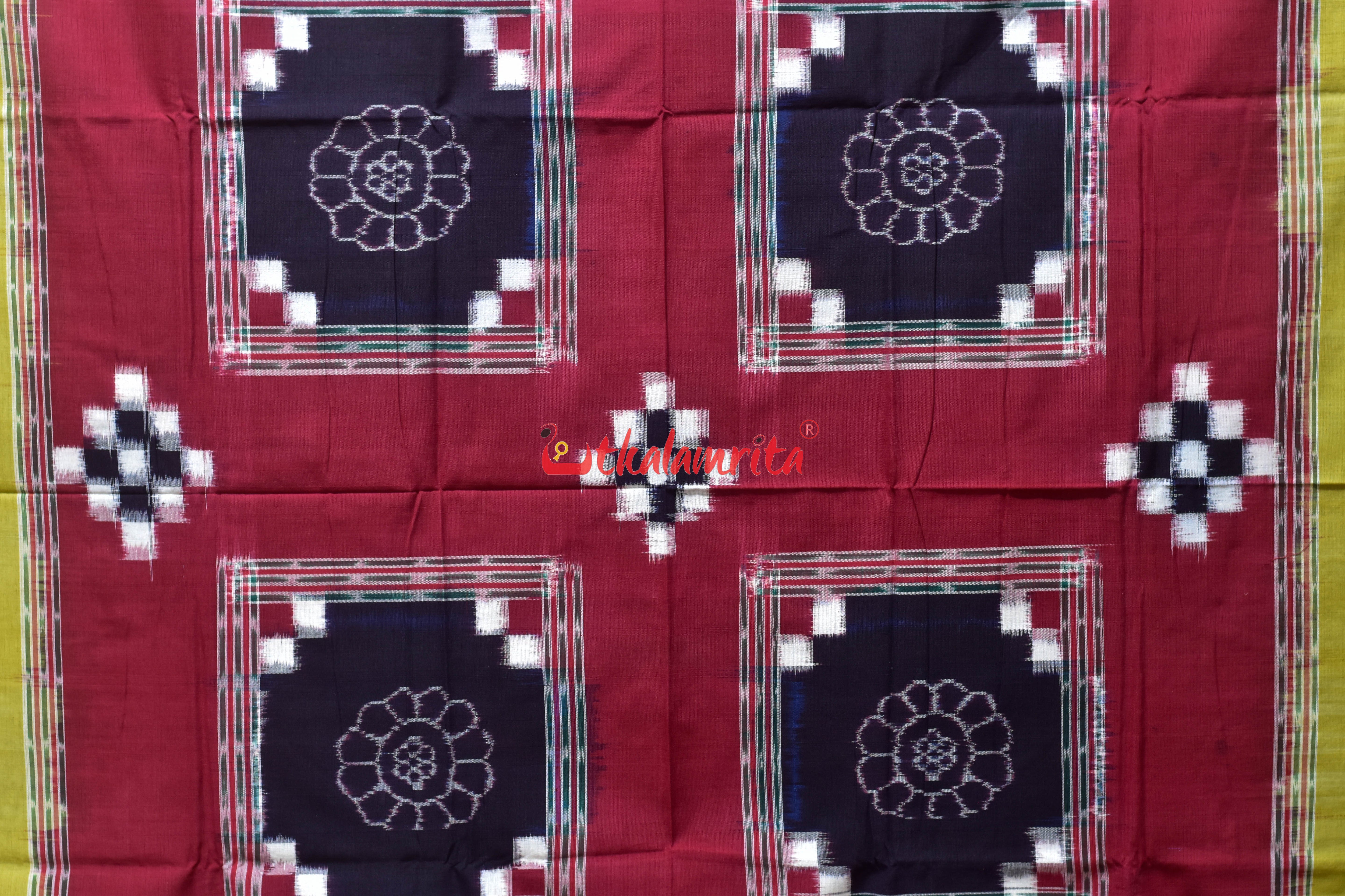 Khaki Blue Flower Bandha Cotton (Single Bedsheet)
