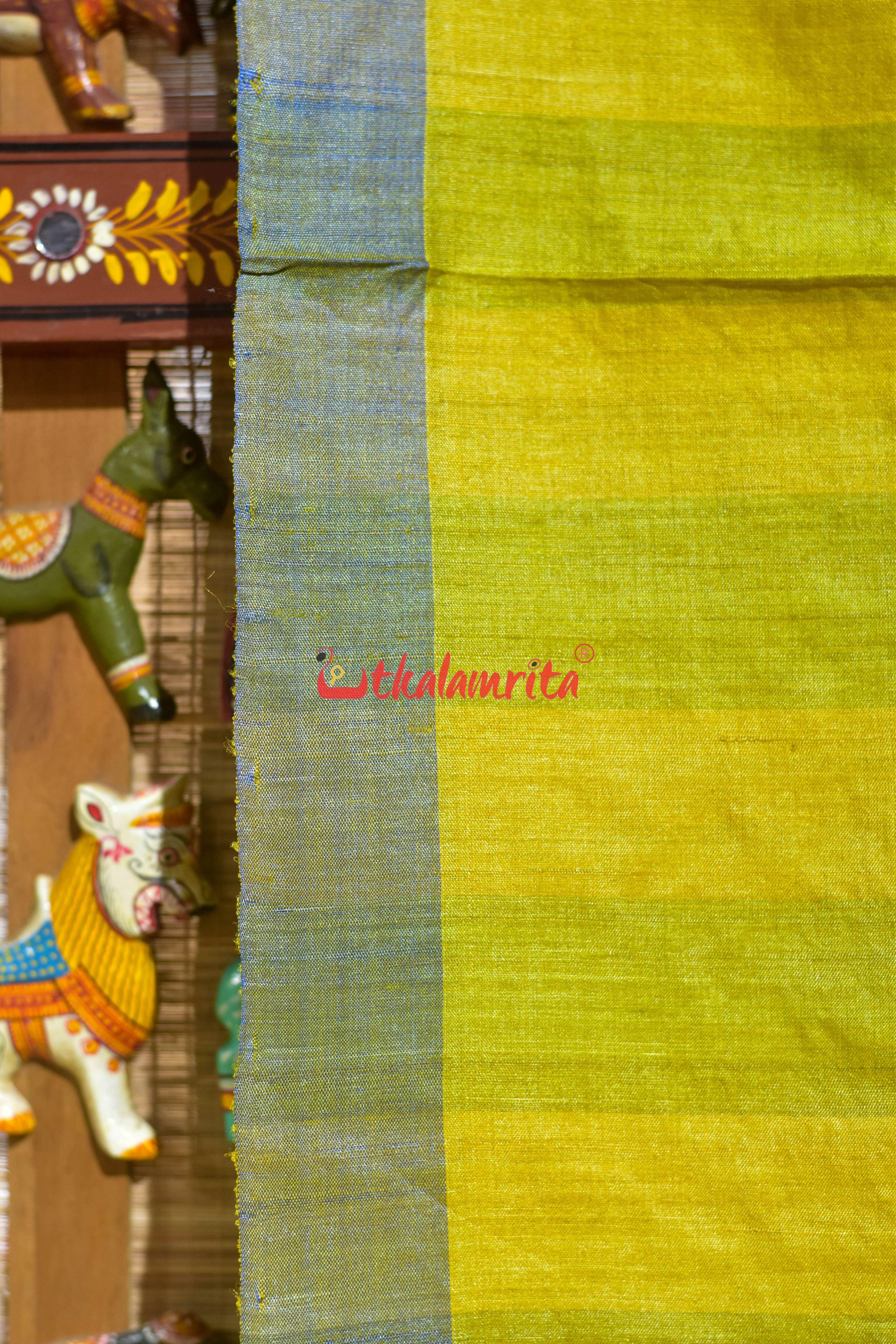 Yellow Surya Namaskar Gopalpur Tussar Silk Saree
